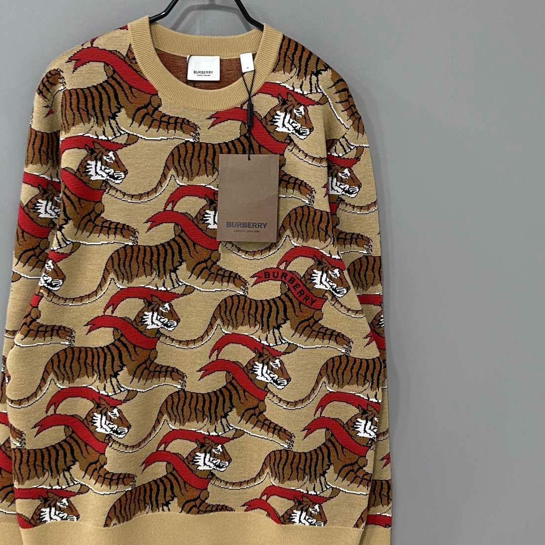 Burberry Burberry Tiger Beige Sweater m Men Size US M / EU 48-50 / 2 - 2 Thumbnail