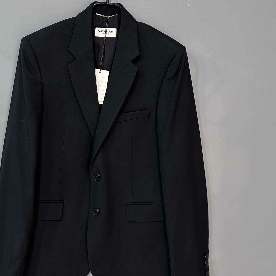 Saint Laurent Paris Saint Laurent Paris Formal Black Suit 48 Men Size 48R - 2 Thumbnail