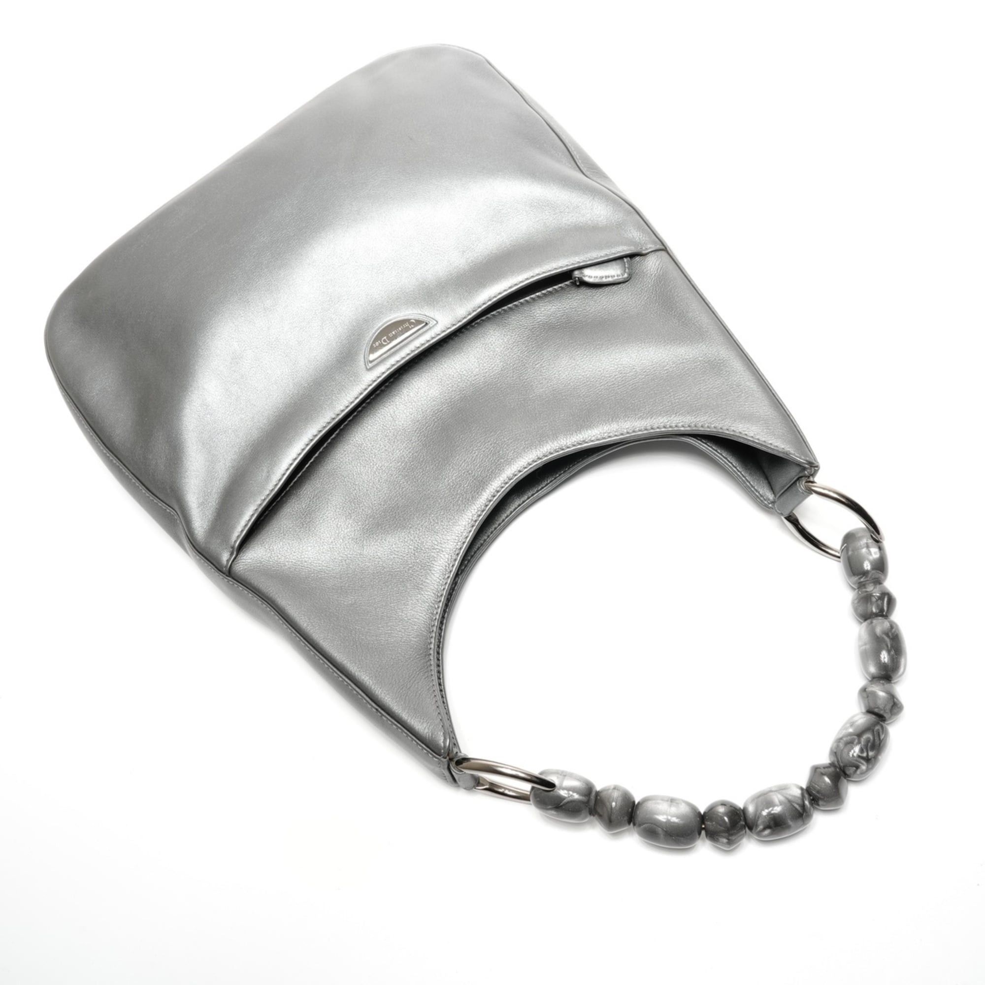 Dior Christian Dior Maris Pearl Leather Shoulder Bag, Gray Size ONE SIZE - 8 Thumbnail