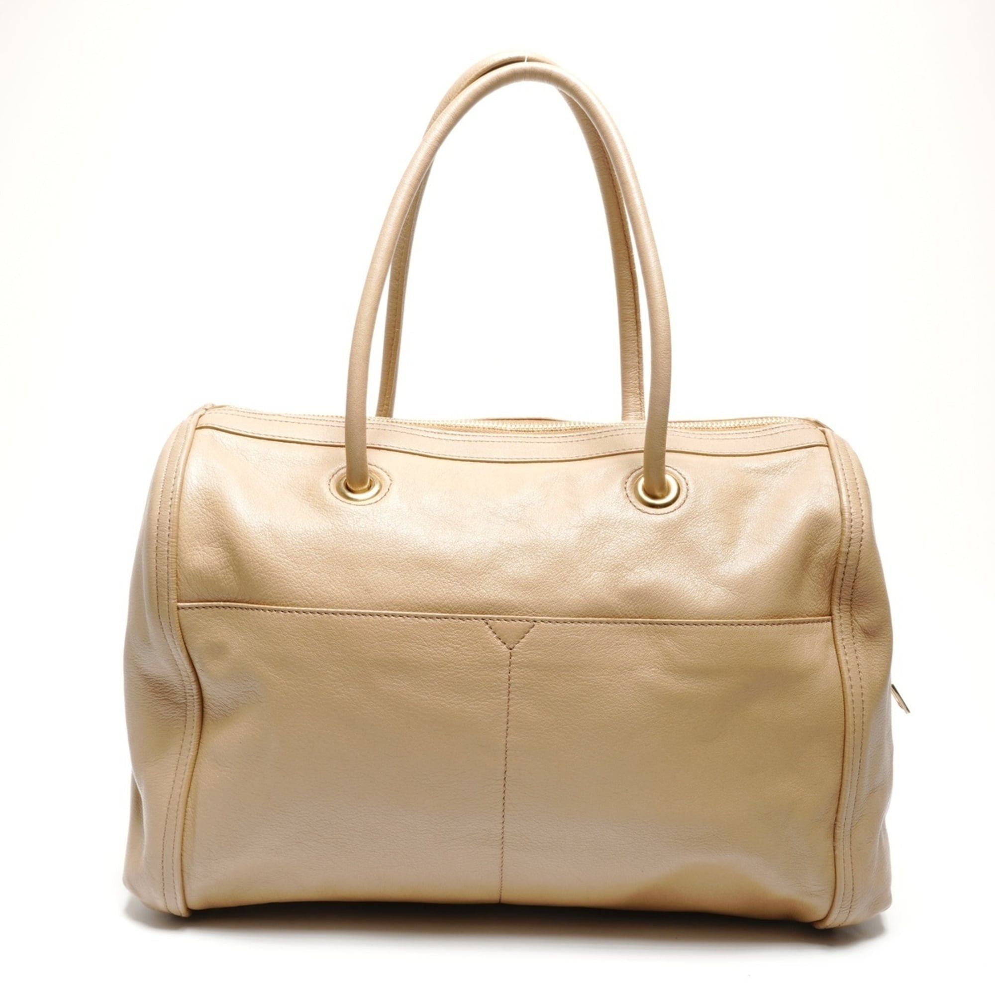 Yves Saint Laurent Yves Saint Laurent Y-logo leather Boston bag, beige Size ONE SIZE - 2 Thumbnail