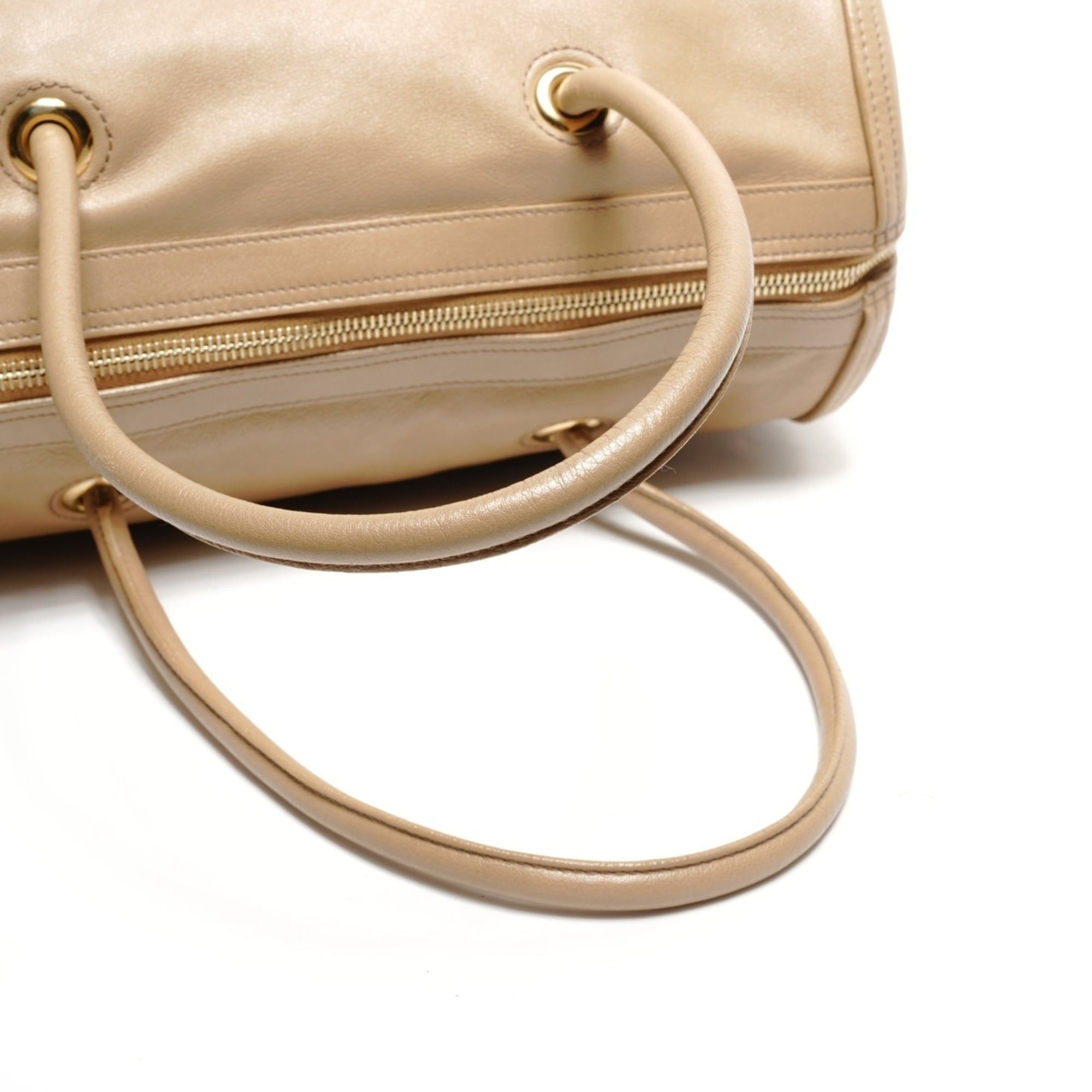 Yves Saint Laurent Yves Saint Laurent Y-logo leather Boston bag, beige Size ONE SIZE - 11 Thumbnail