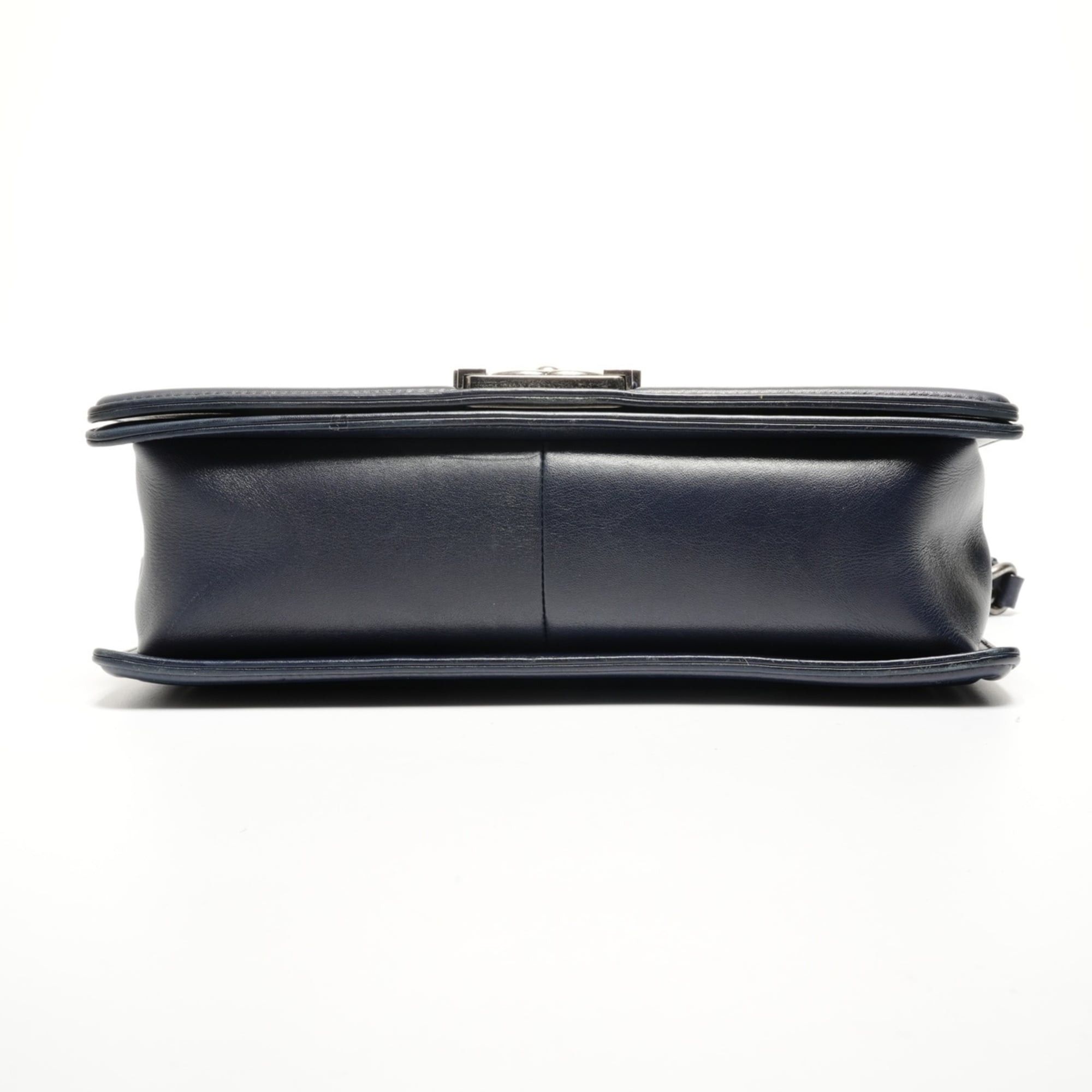 Chanel Chanel Boy Lambskin Shoulder Bag, Navy Size ONE SIZE - 7 Thumbnail