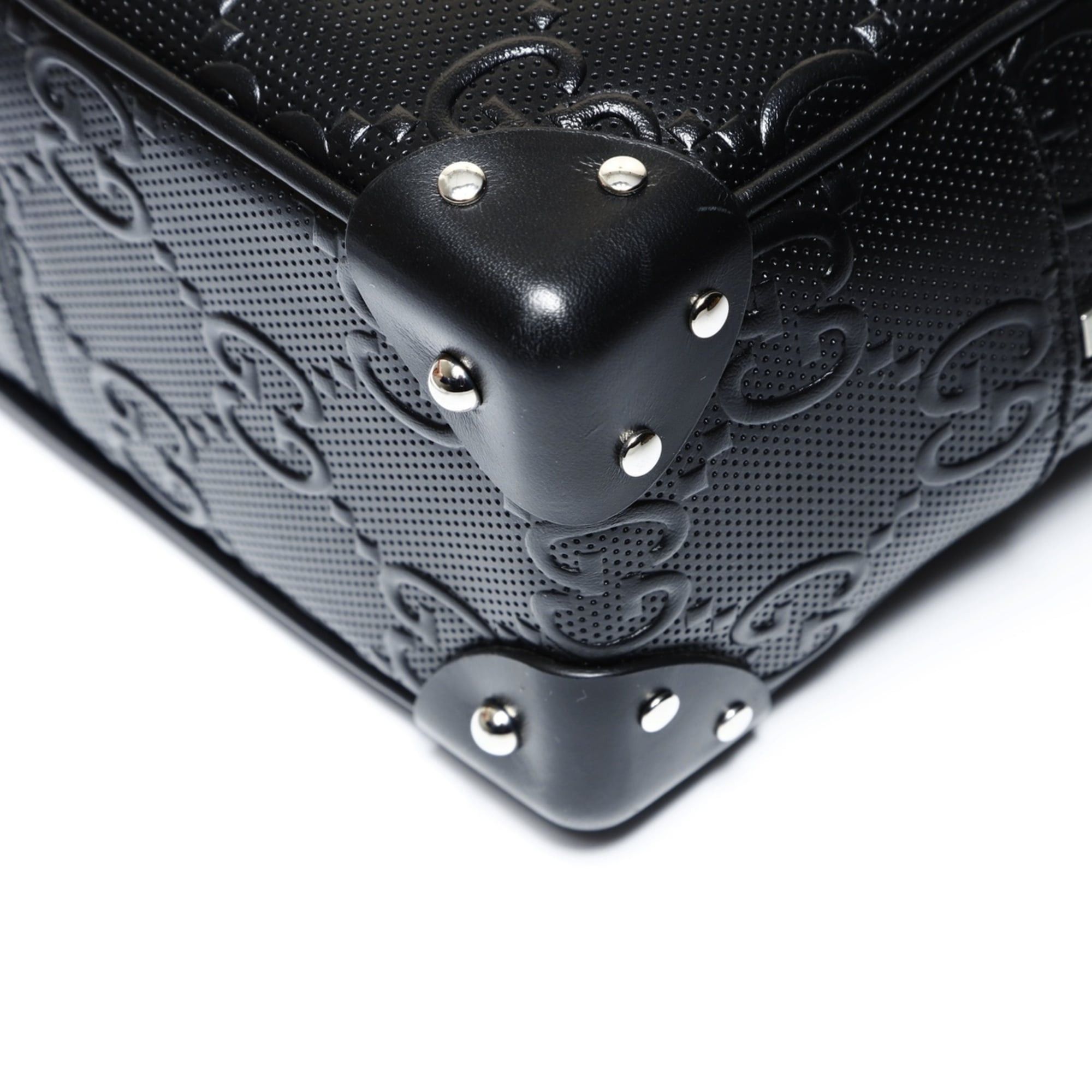 Gucci Gucci GG Embossed Trunk Crossbody Shoulder Bag, Black Size ONE SIZE - 6 Thumbnail