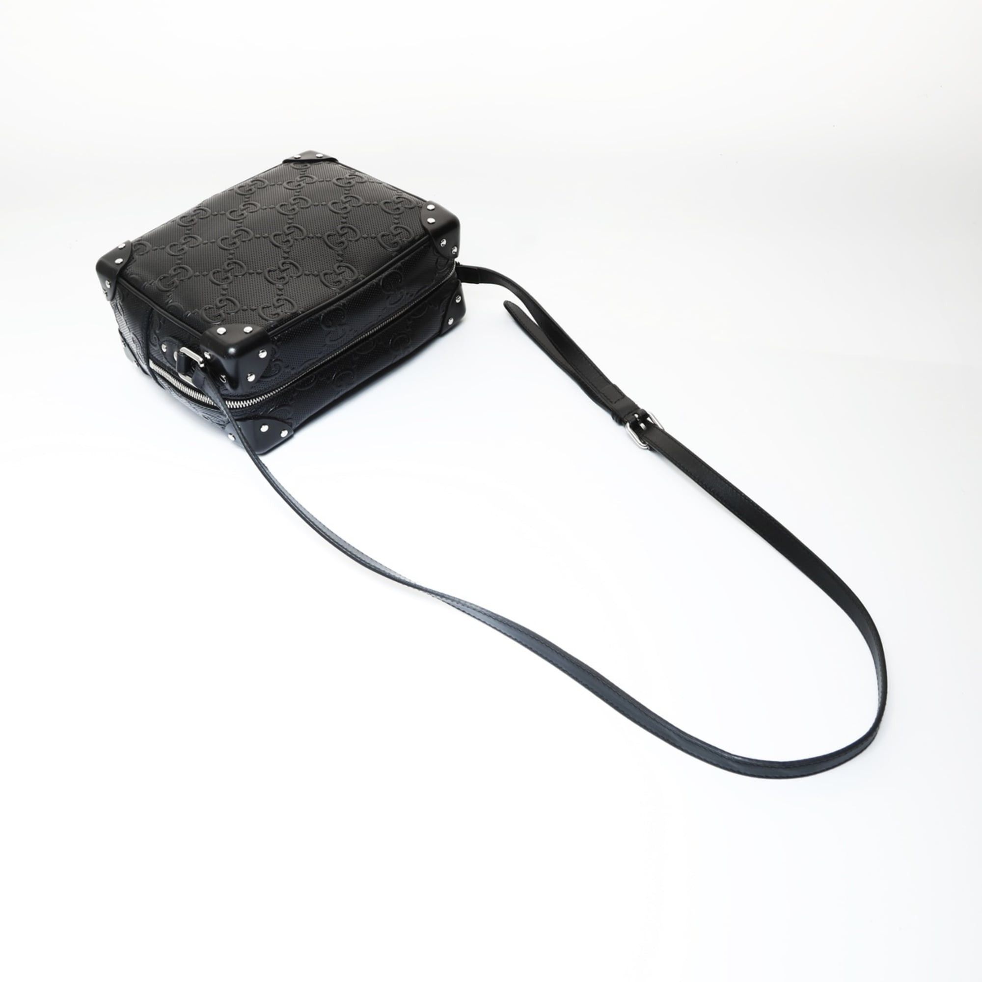 Gucci Gucci GG Embossed Trunk Crossbody Shoulder Bag, Black Size ONE SIZE - 8 Thumbnail