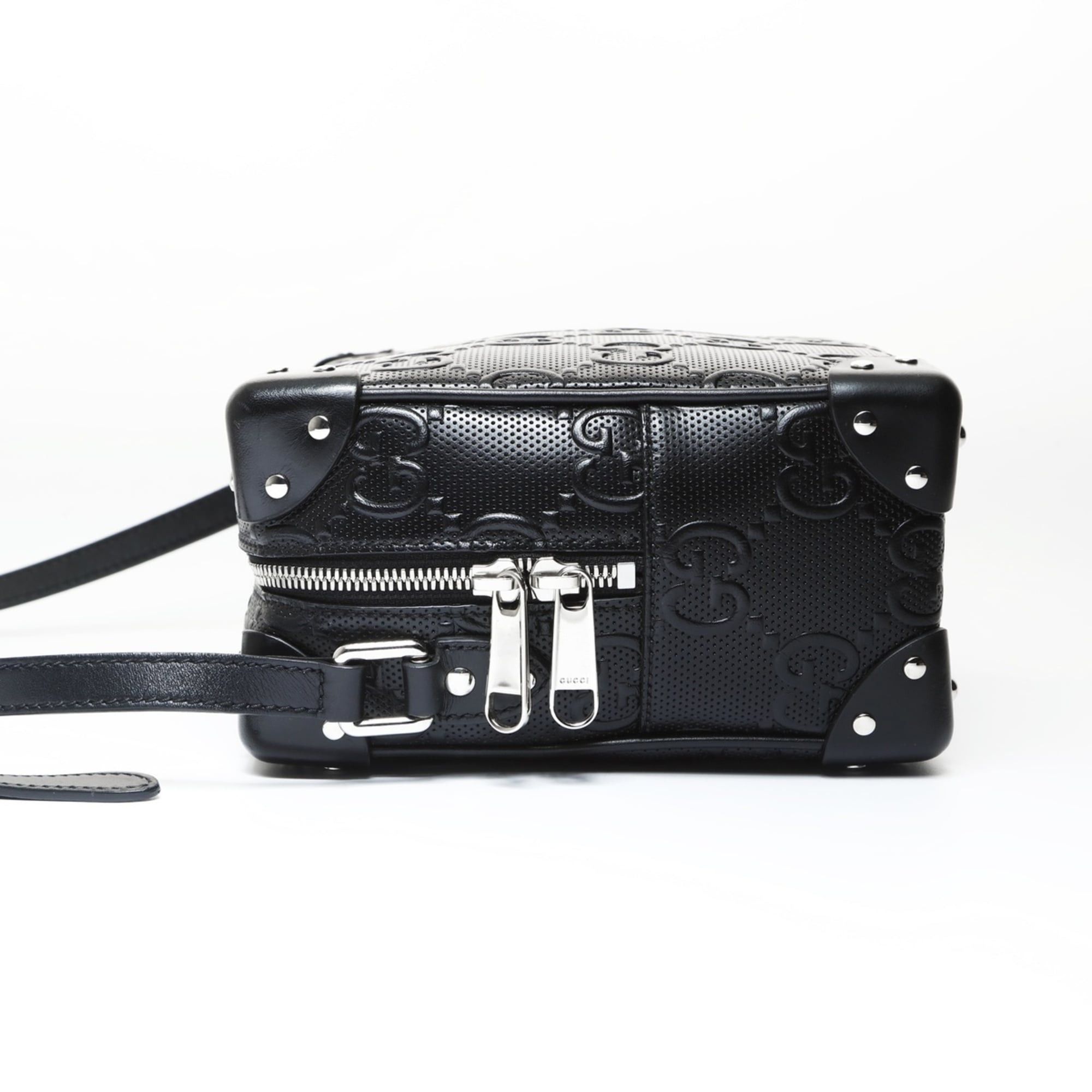 Gucci Gucci GG Embossed Trunk Crossbody Shoulder Bag, Black Size ONE SIZE - 3 Thumbnail