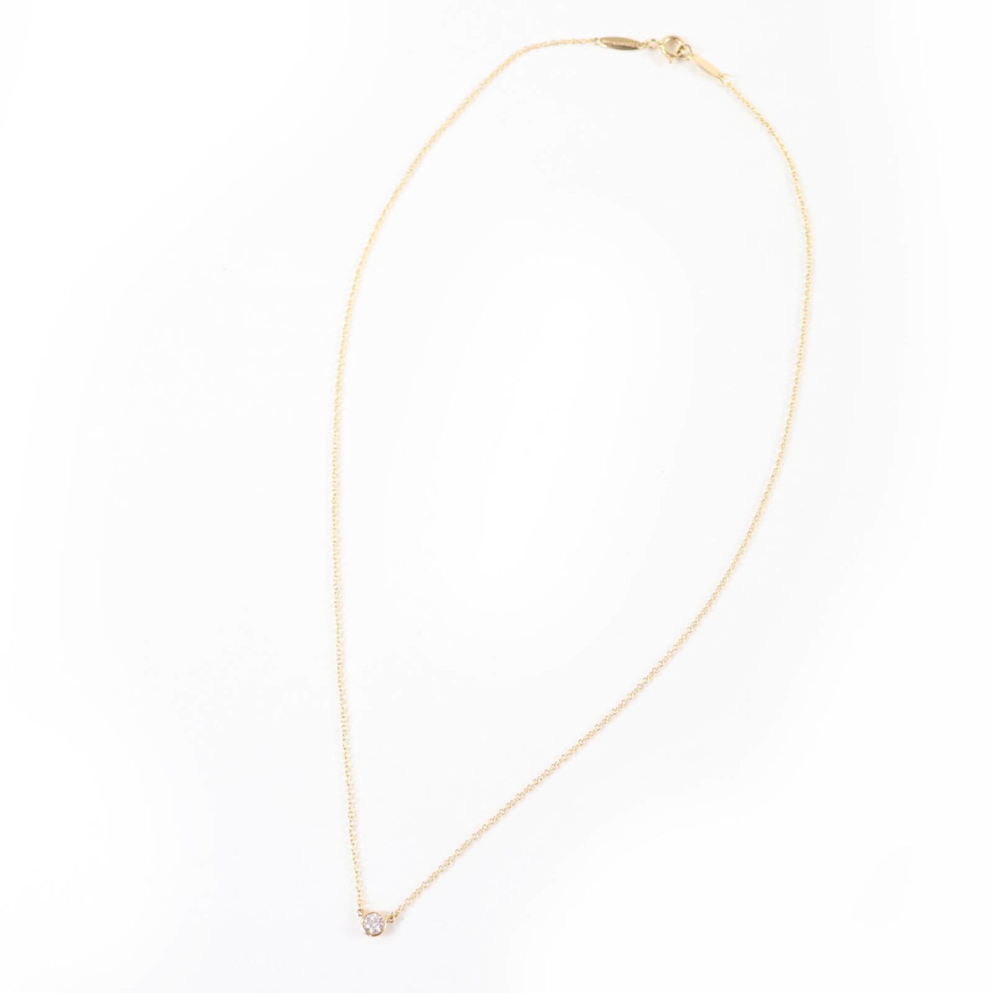 Tiffany & Co. TIFFANY&Co. Tiffany & Co. Elsa Peretti Diamond by the Yard Single Pendant 750 0.12ct K18 (YG) Diameter approx. 4.42mm 40cm Necklace Gold Weight 1.78g Women's Size ONE SIZE - 2 Thumbnail