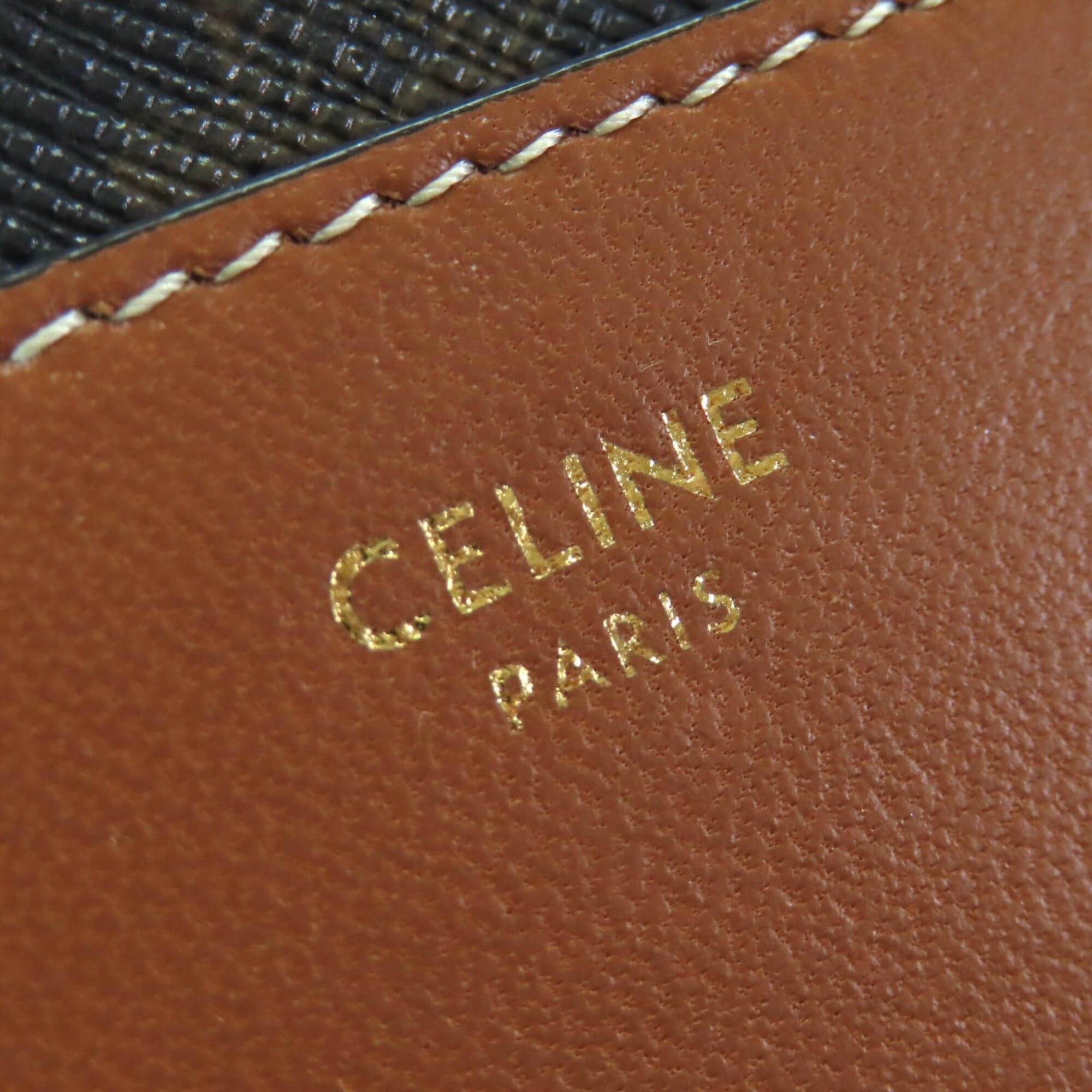 Celine CELINE Triomphe Canvas Fragment Case, Pass Leather, Business Card Holder/Card Brown, Comes with Box and Dust Bag, Made in Italy, Women's Size ONE SIZE - 9 Thumbnail