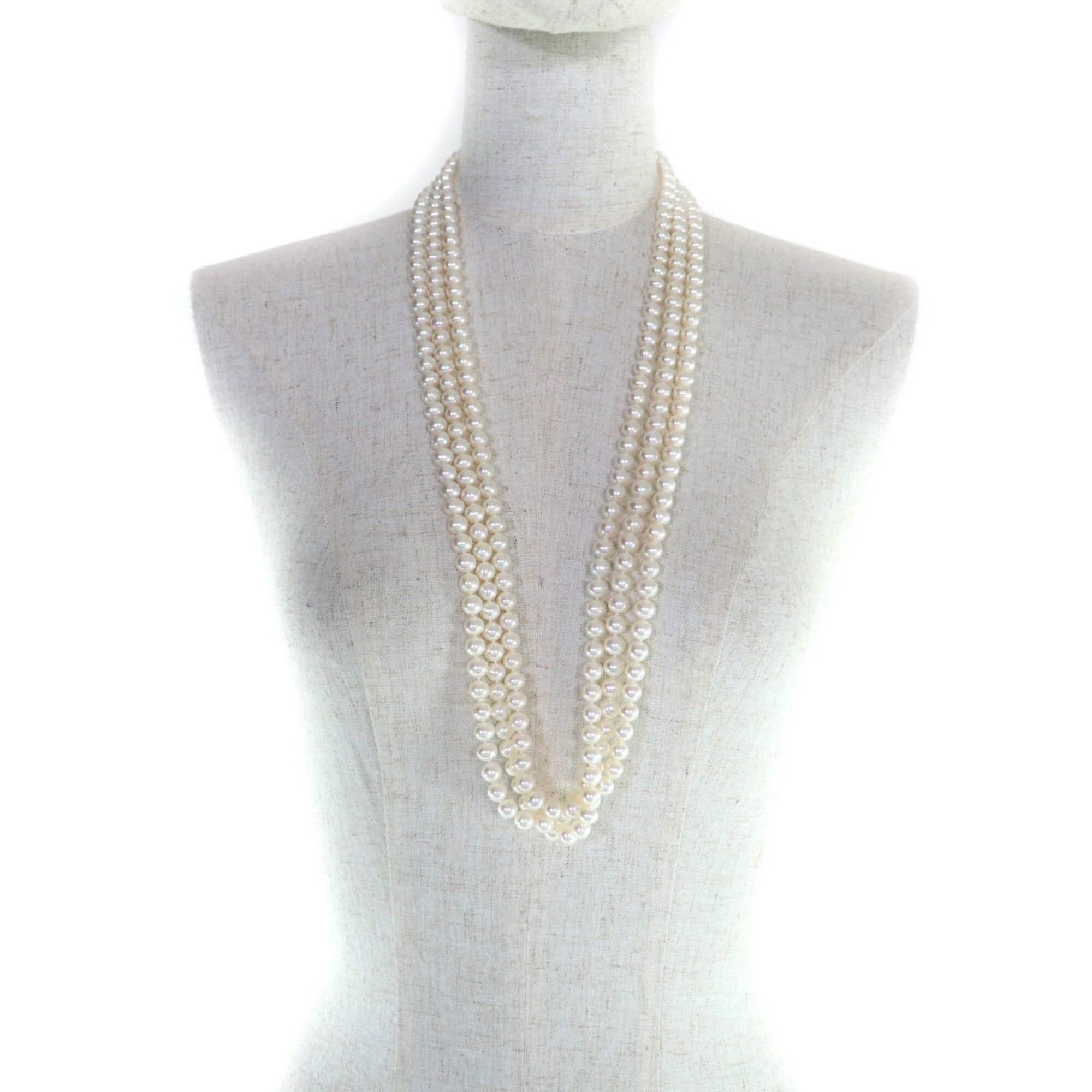 Tiffany & Co. TIFFANY&Co. Tiffany Ziegfeld Collection Pearl Wrap Necklace, Freshwater Pearls, 925 Sterling Silver, 246cm Length, Long White, Comes with Box and Case, Weight 207g, Women's. Size ONE SIZE - 3 Thumbnail
