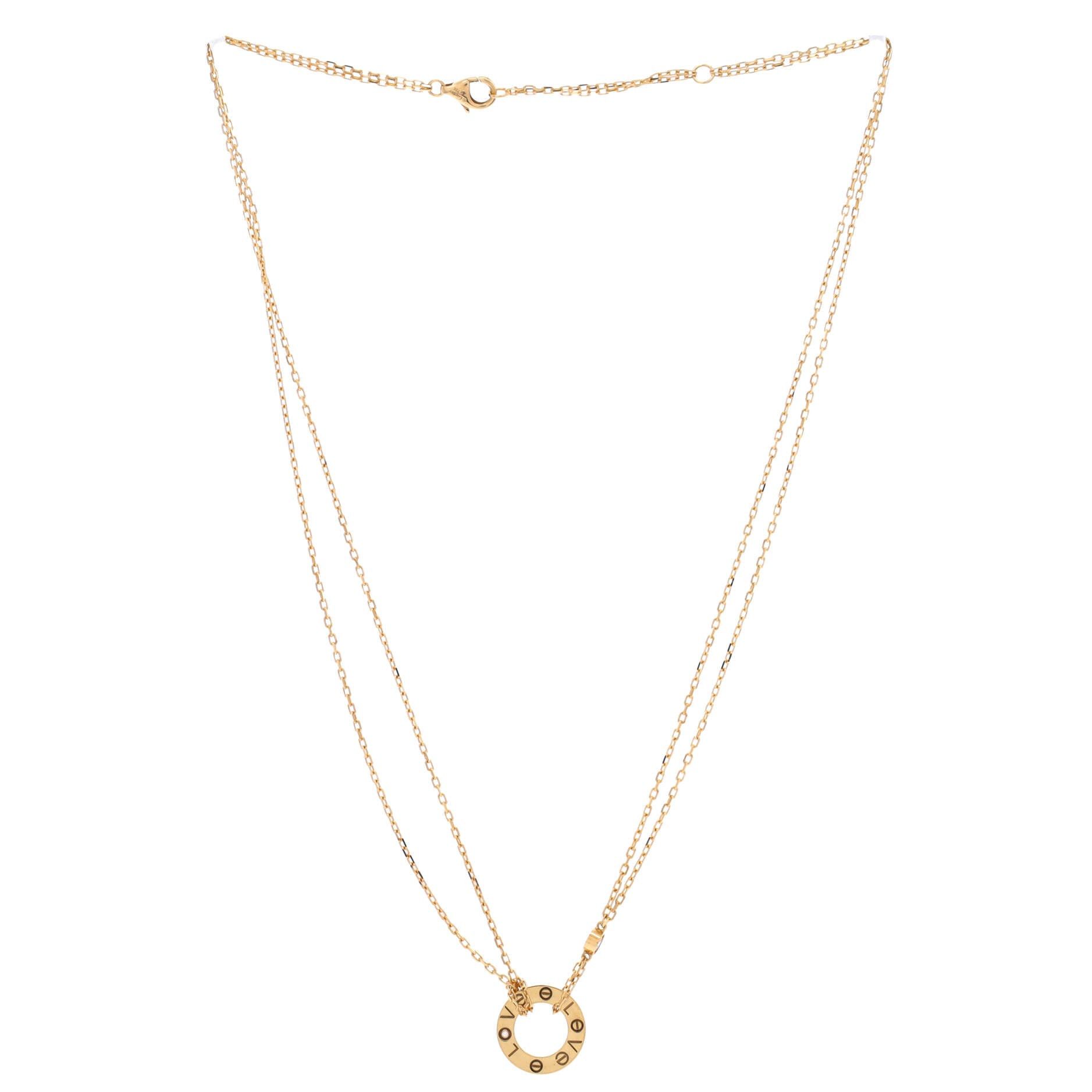 Cartier 2 Diamonds Love Pendant Necklace Size ONE SIZE - 3 Thumbnail