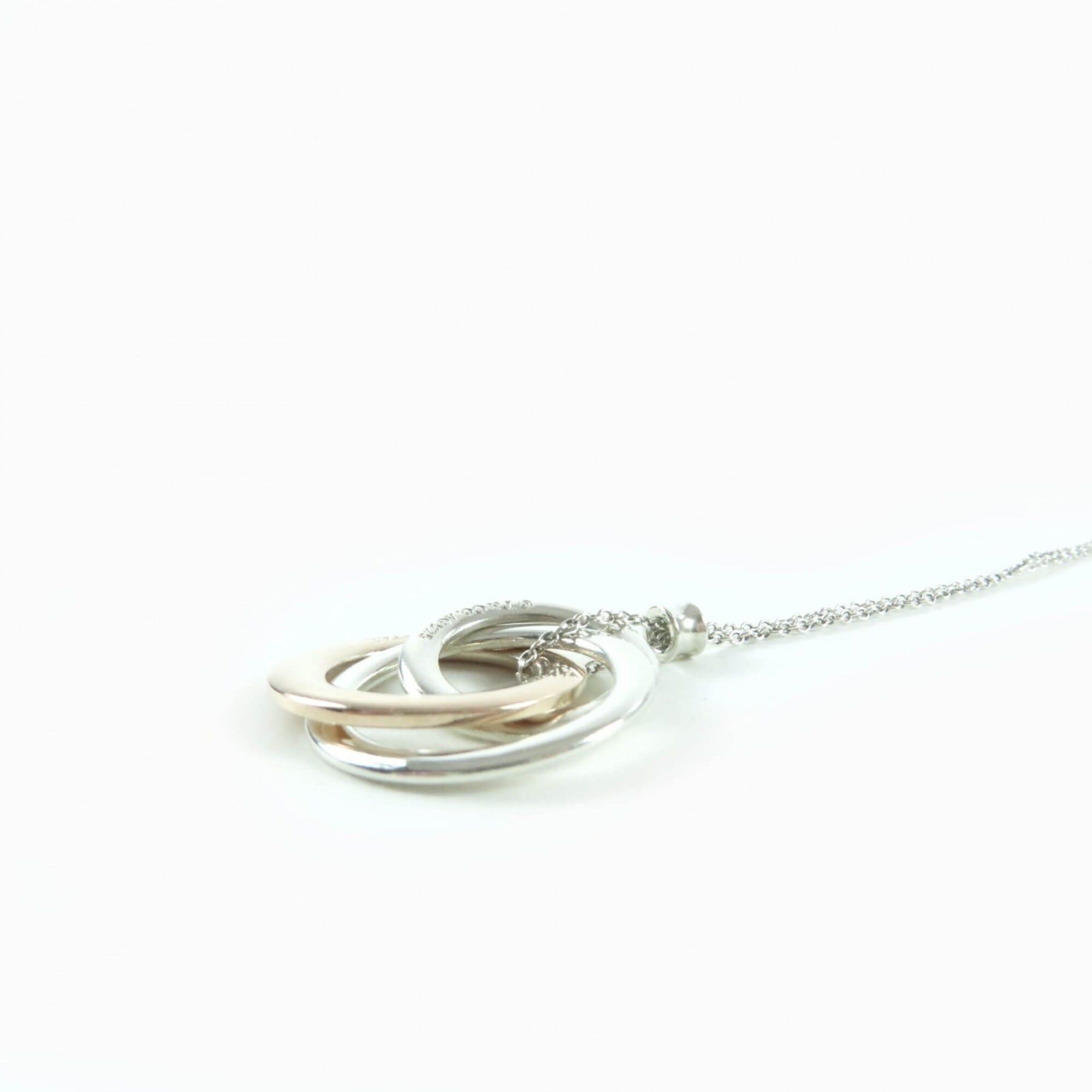Tiffany & Co. TIFFANY&Co. Tiffany 925 Metal 1837 Interlocking Circle Necklace, Silver and Pink Gold, Total Weight 5.2g, Women's. Size ONE SIZE - 5 Thumbnail