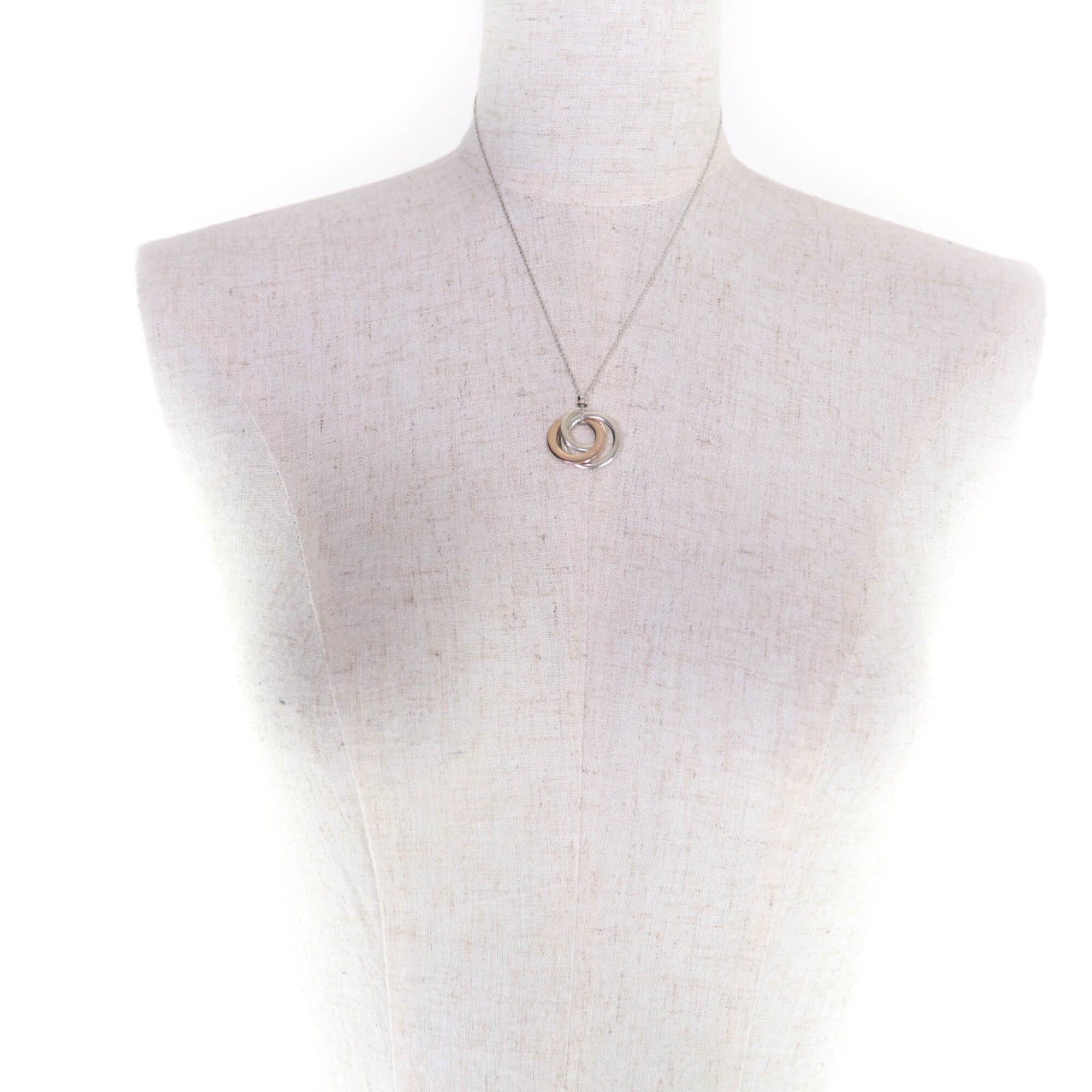 Tiffany & Co. TIFFANY&Co. Tiffany 925 Metal 1837 Interlocking Circle Necklace, Silver and Pink Gold, Total Weight 5.2g, Women's. Size ONE SIZE - 3 Thumbnail