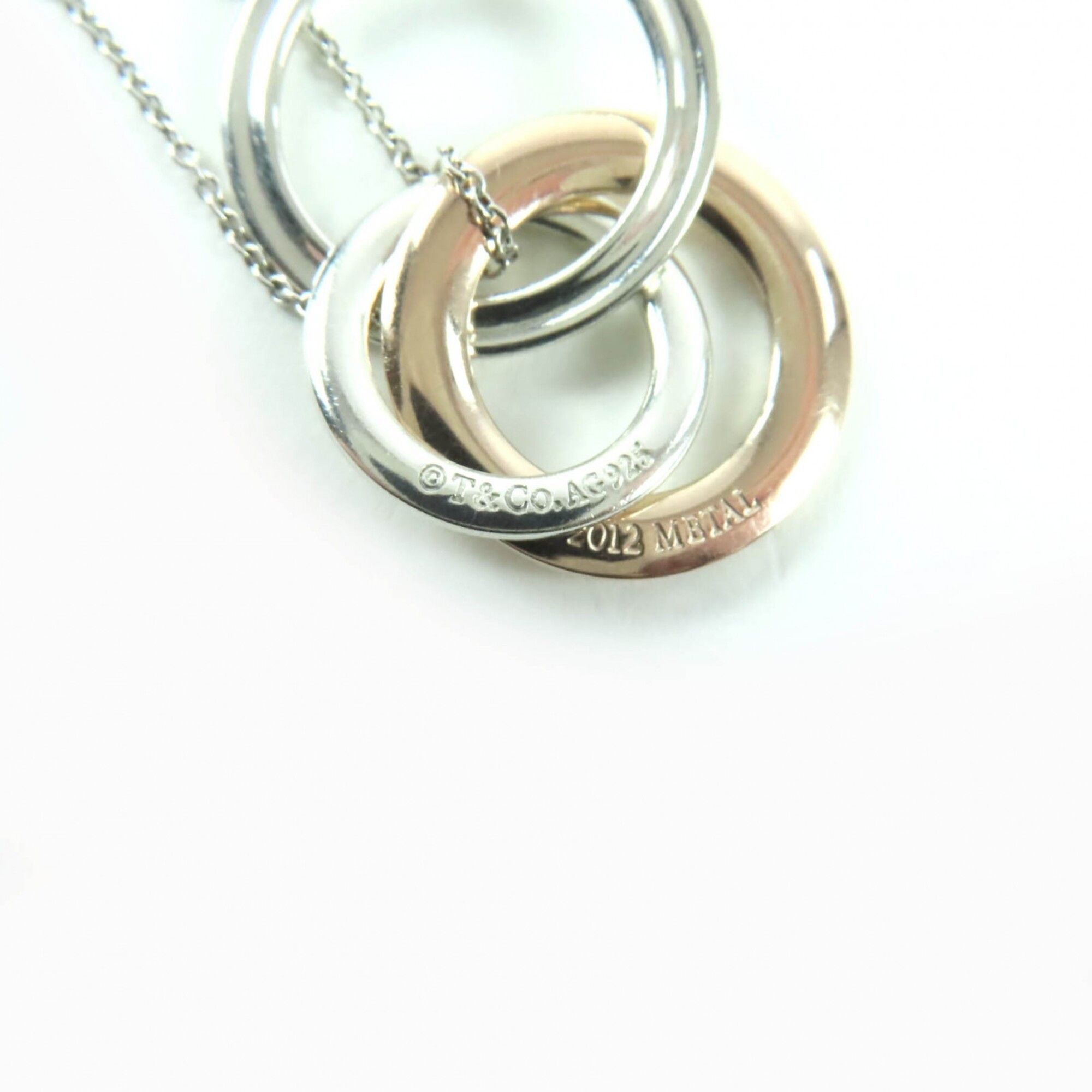 Tiffany & Co. TIFFANY&Co. Tiffany 925 Metal 1837 Interlocking Circle Necklace, Silver and Pink Gold, Total Weight 5.2g, Women's. Size ONE SIZE - 6 Thumbnail