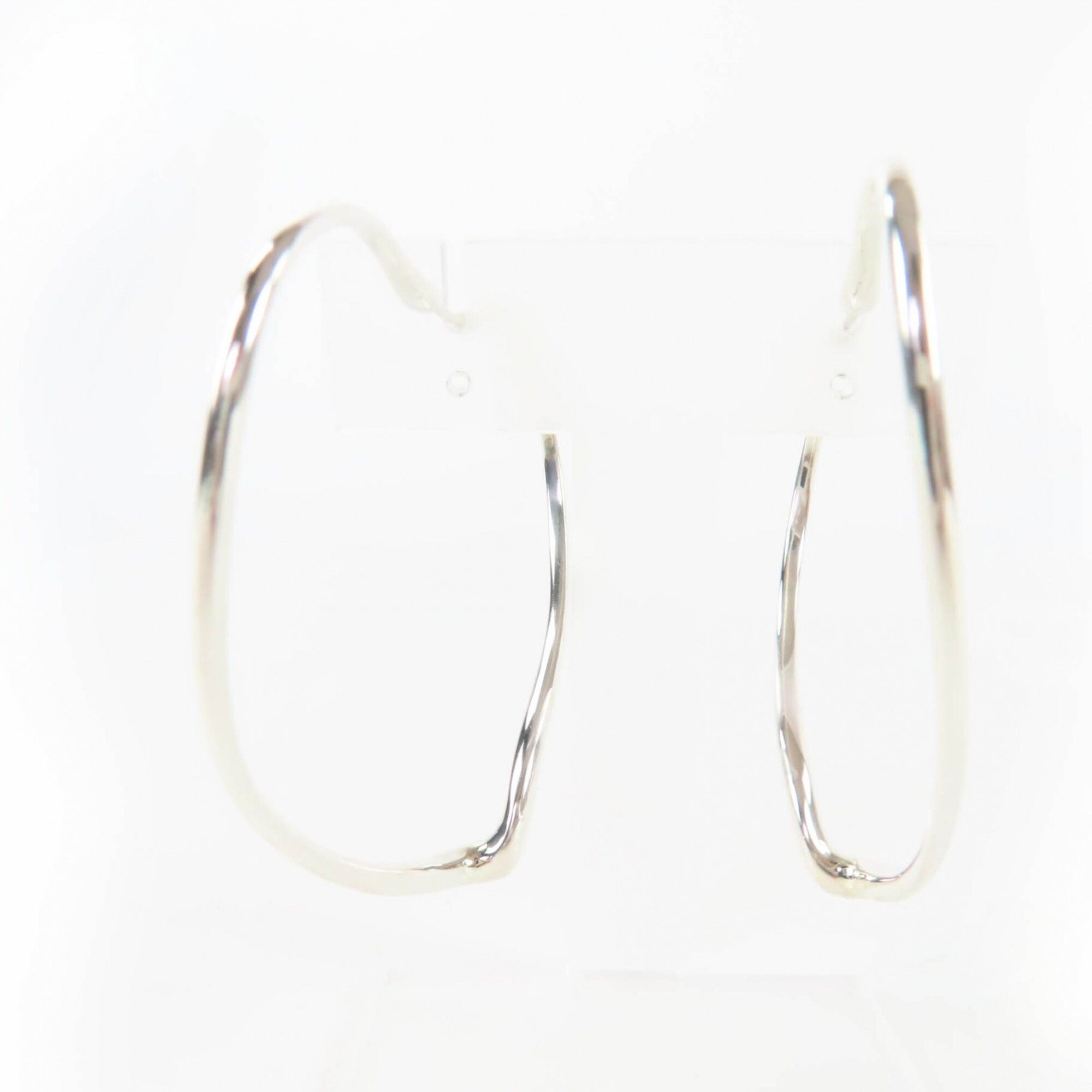 Tiffany & Co. TIFFANY&Co. Tiffany & Co. Elsa Peretti Open Heart Large Hoop Earrings, AG925 Sterling Silver, with Box and Dust Bag, Weight 11.1g, Women's. Size ONE SIZE - 6 Thumbnail