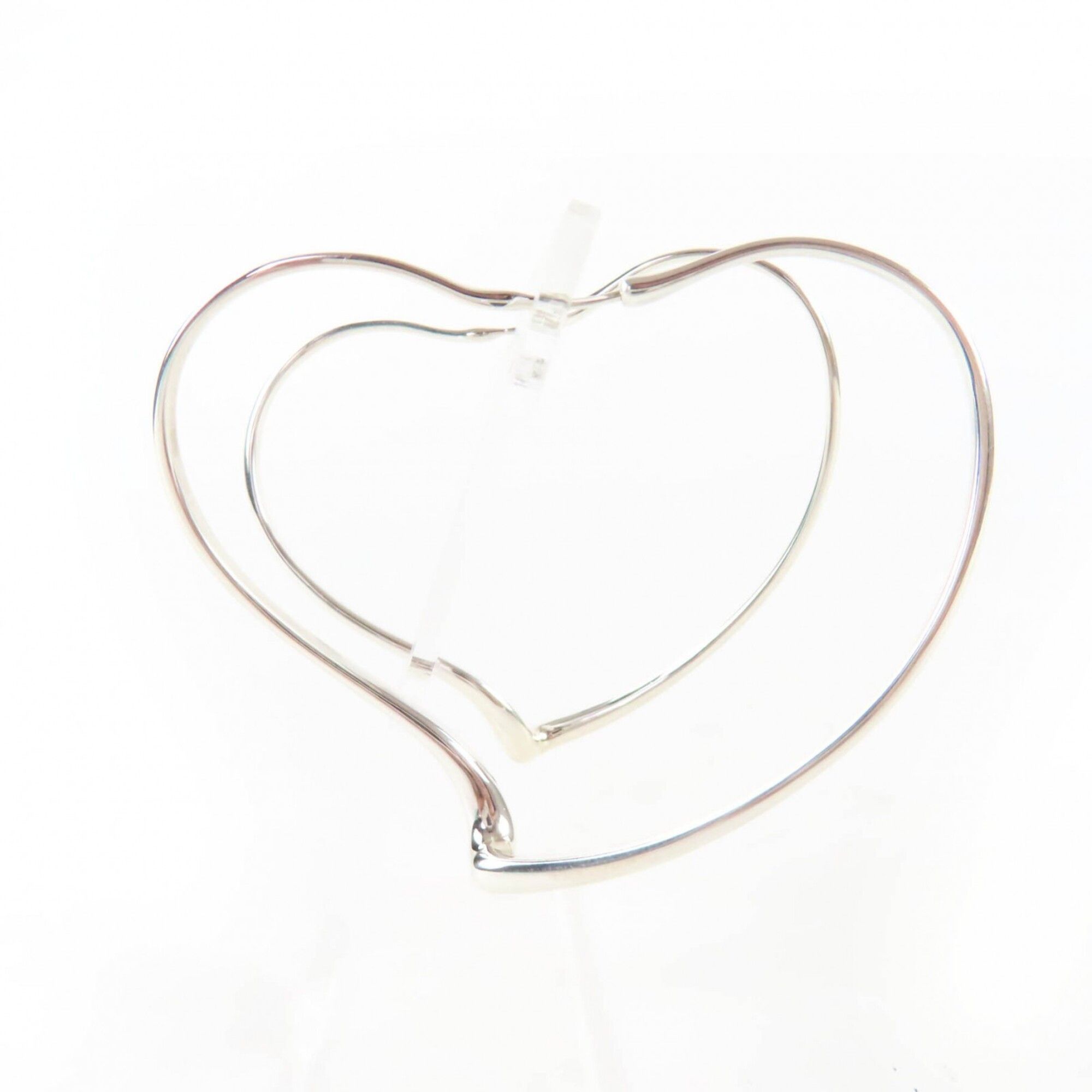 Tiffany & Co. TIFFANY&Co. Tiffany & Co. Elsa Peretti Open Heart Large Hoop Earrings, AG925 Sterling Silver, with Box and Dust Bag, Weight 11.1g, Women's. Size ONE SIZE - 5 Thumbnail