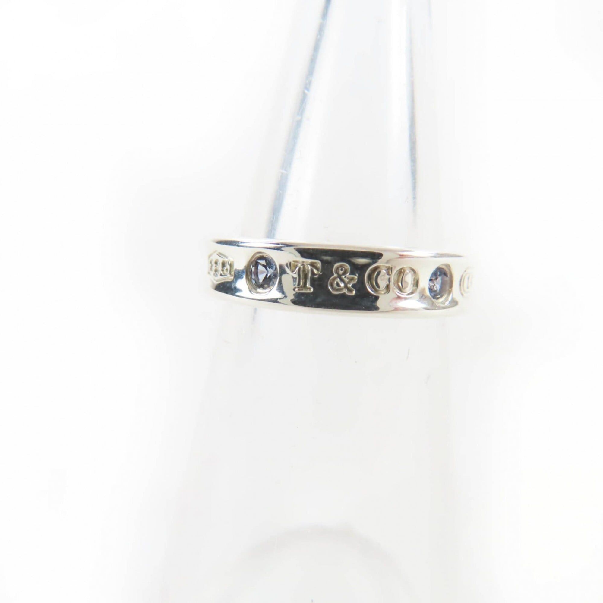 Tiffany & Co. TIFFANY&Co. Tiffany 1837 Narrow Ring AG925 2P Sapphire Current Model Silver JP Equivalent Comes with Storage Bag Weight 3.6g Women's Size ONE SIZE - 4 Thumbnail