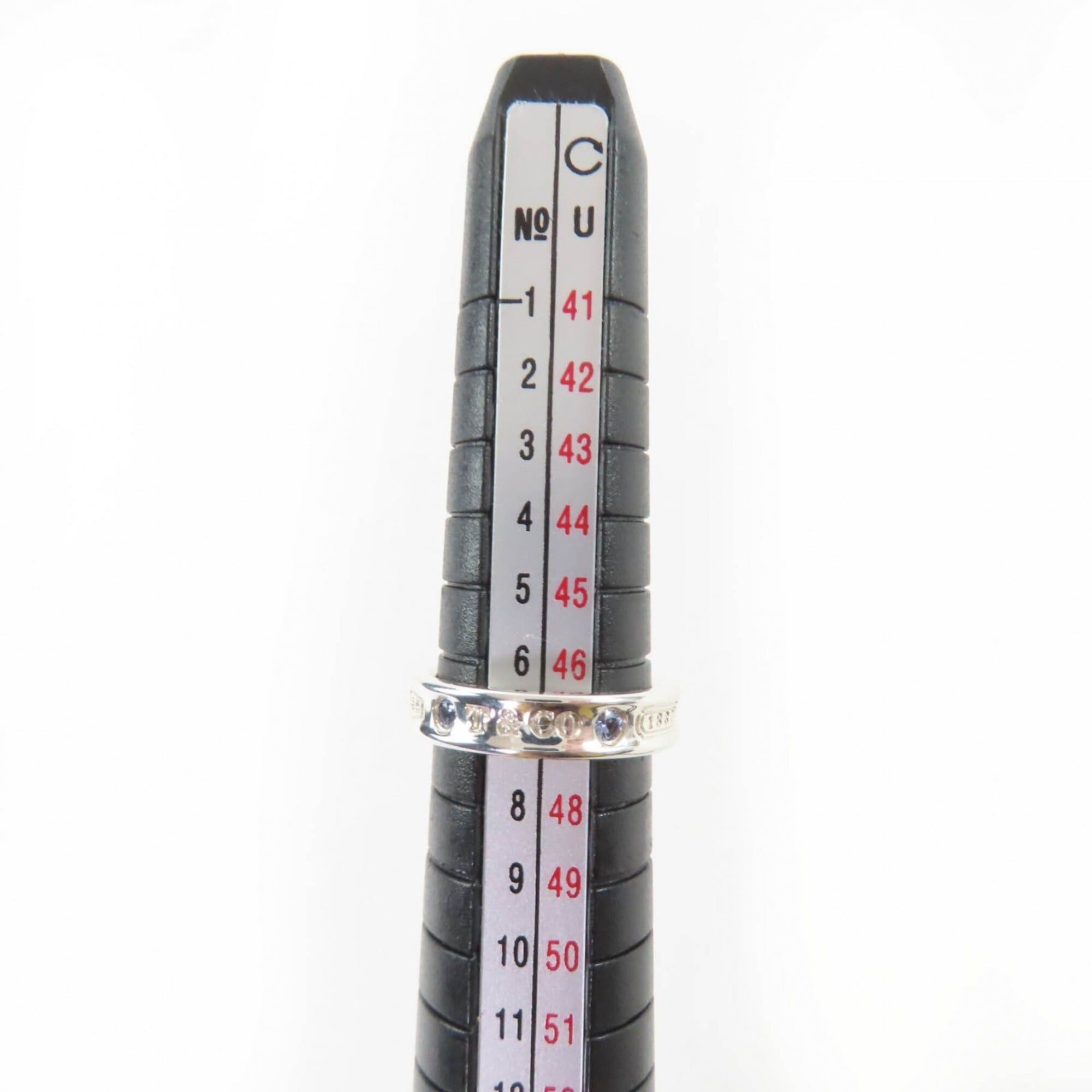 Tiffany & Co. TIFFANY&Co. Tiffany 1837 Narrow Ring AG925 2P Sapphire Current Model Silver JP Equivalent Comes with Storage Bag Weight 3.6g Women's Size ONE SIZE - 10 Thumbnail