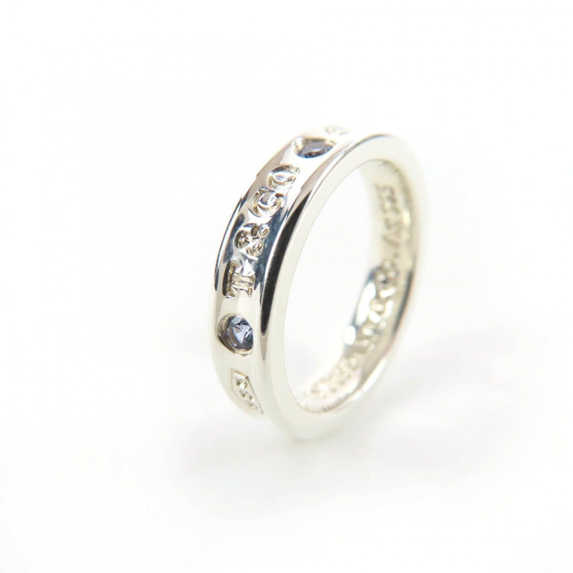 Tiffany & Co. TIFFANY&Co. Tiffany 1837 Narrow Ring AG925 2P Sapphire Current Model Silver JP Equivalent Comes with Storage Bag Weight 3.6g Women's Size ONE SIZE - 3 Thumbnail