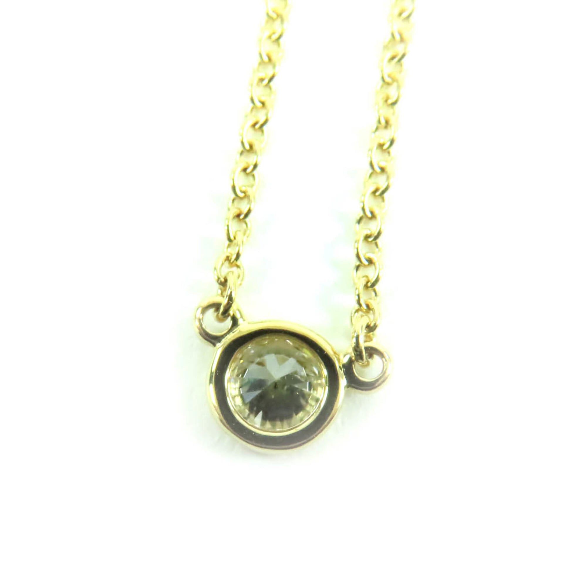 Tiffany & Co. TIFFANY&Co. Tiffany & Co. Elsa Peretti By the Yard K18 AU750 (Yellow Gold) Necklace, approx. 4.27mm frame diameter, current model, 0.08ct 1P diamond, gold, with box and storage bag, total weight 2.0g, women's. Size ONE SIZE - 3 Thumbnail