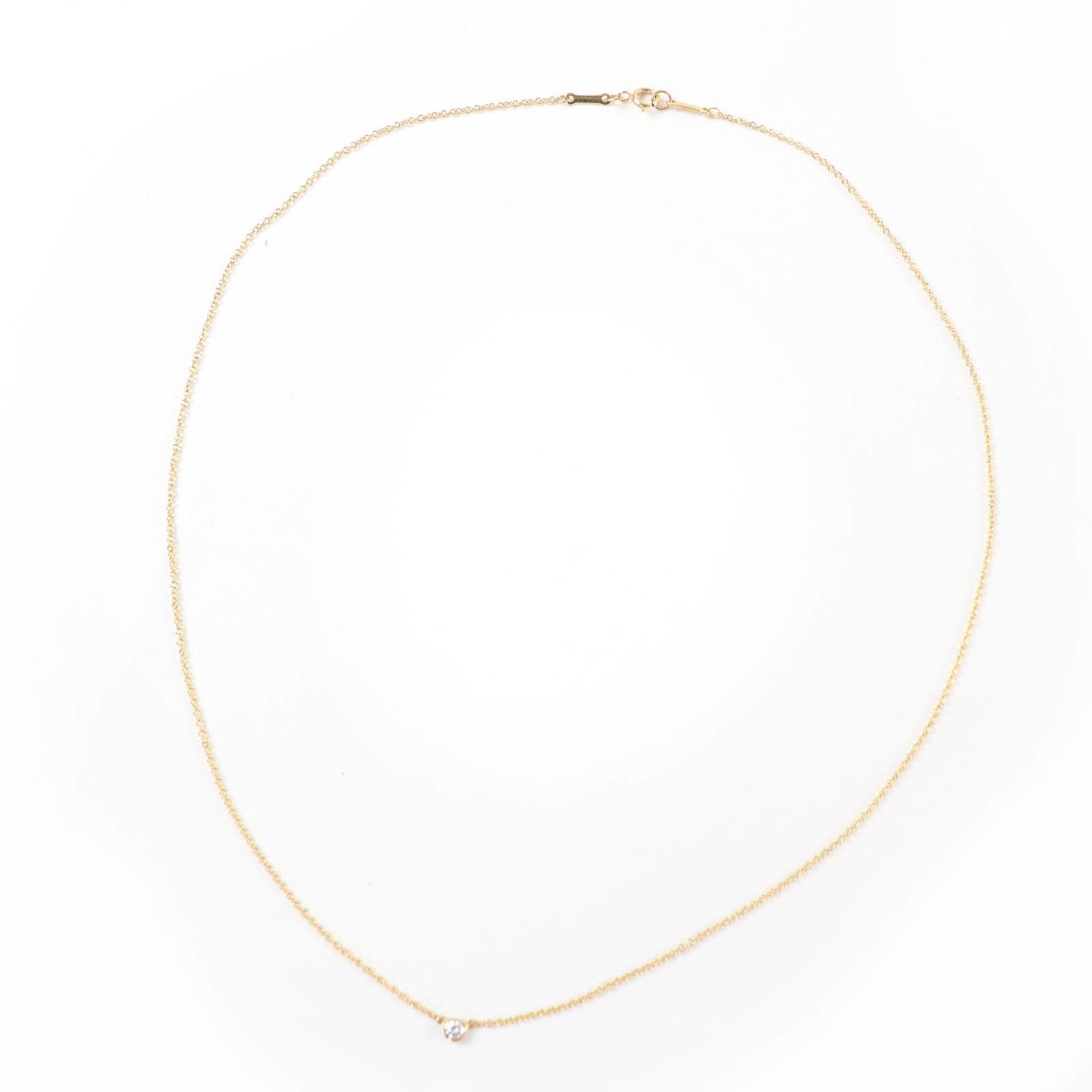 Tiffany & Co. TIFFANY&Co. Tiffany & Co. Elsa Peretti Diamond by the Yard Single Pendant 18K 0.05ct K18 750 (YG) Approx. 3.5mm Diameter 44cm Necklace Gold Weight 1.83g Women's Size ONE SIZE - 2 Thumbnail