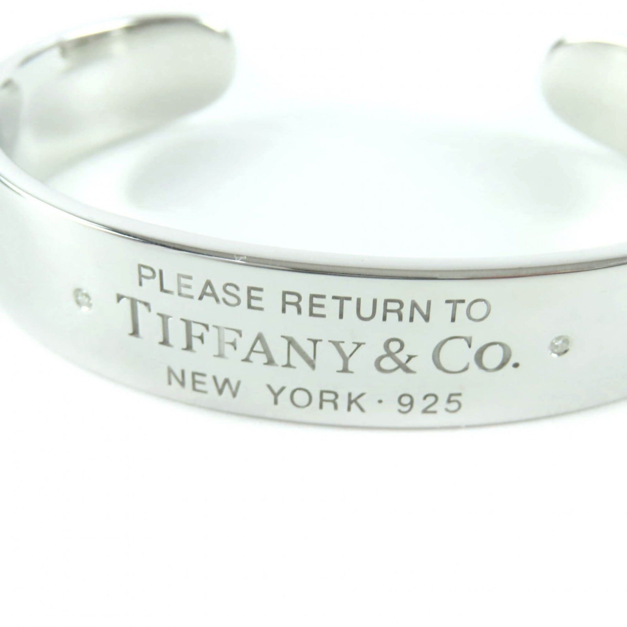 Tiffany & Co. TIFFANY&Co. Tiffany & Co. Return to AG925 Diamond RTT Narrow Cuff Bangle Silver S Size Made in Italy Total Weight 32.43g Women's Size ONE SIZE - 5 Thumbnail