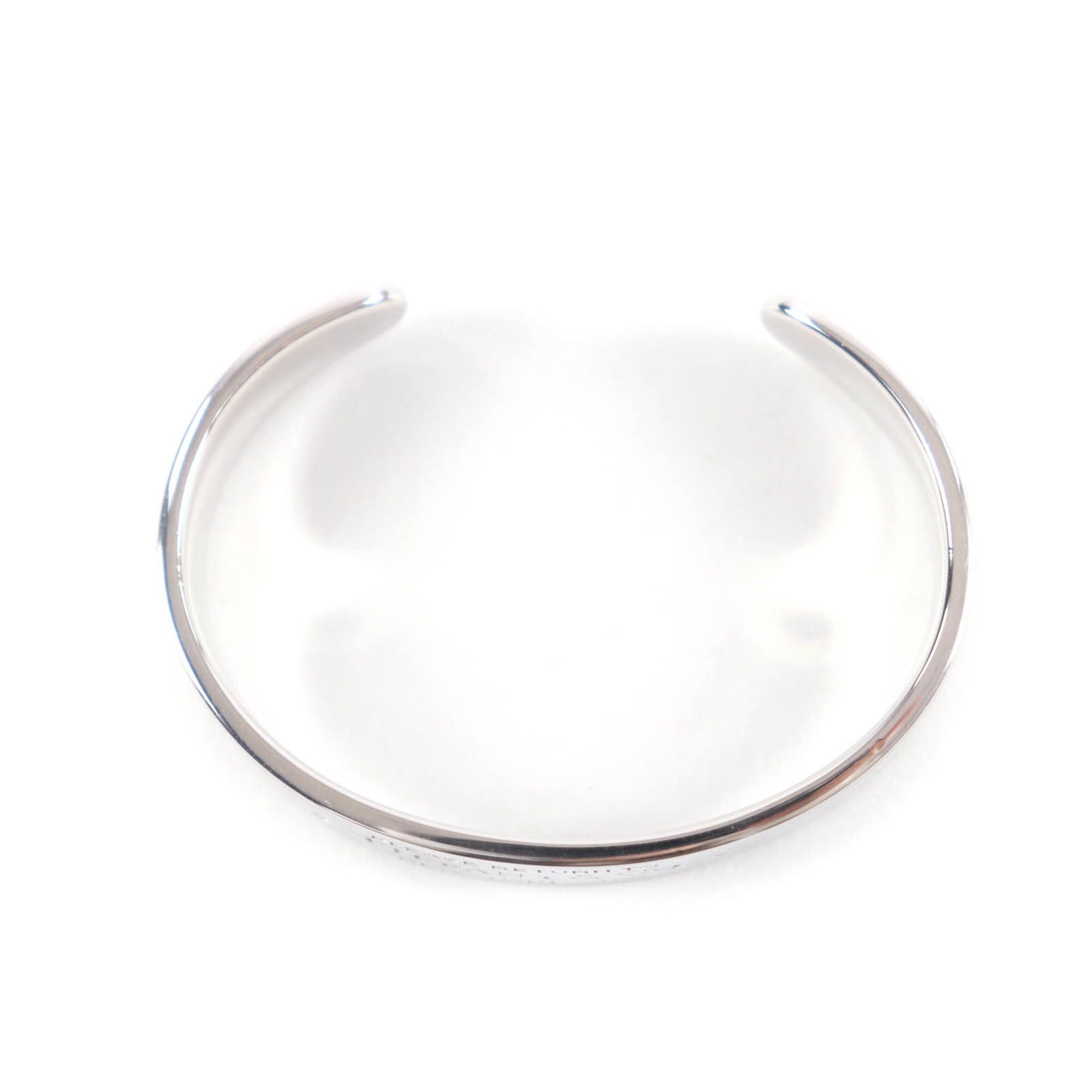 Tiffany & Co. TIFFANY&Co. Tiffany & Co. Return to AG925 Diamond RTT Narrow Cuff Bangle Silver S Size Made in Italy Total Weight 32.43g Women's Size ONE SIZE - 4 Thumbnail