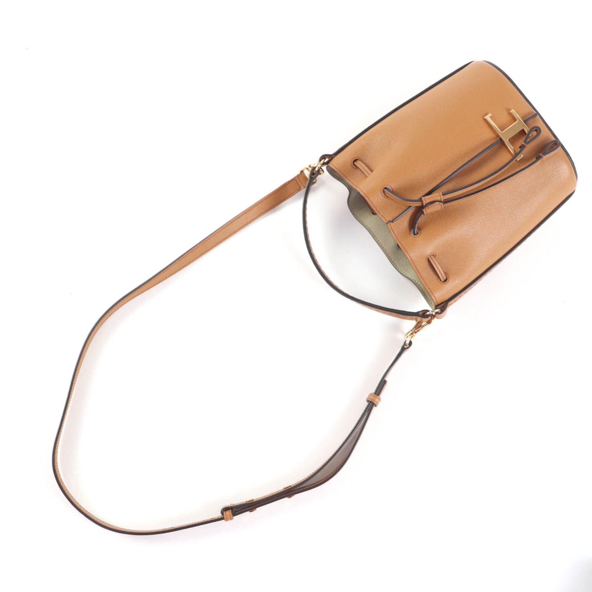 Tod's Tod's TOD’S XBWTSAQ0000Q8ES410 TSA SECCHIELLO MICRO T-Timeless Leather 2-Way Bucket Bag Shoulder Brown Gold Hardware Comes with Box and Dust Made in Italy Women's Size ONE SIZE - 9 Thumbnail