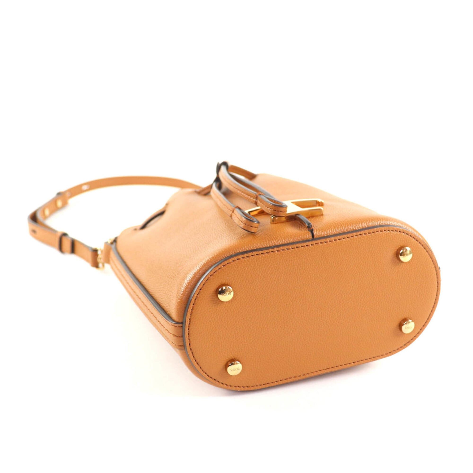 Tod's Tod's TOD’S XBWTSAQ0000Q8ES410 TSA SECCHIELLO MICRO T-Timeless Leather 2-Way Bucket Bag Shoulder Brown Gold Hardware Comes with Box and Dust Made in Italy Women's Size ONE SIZE - 4 Thumbnail