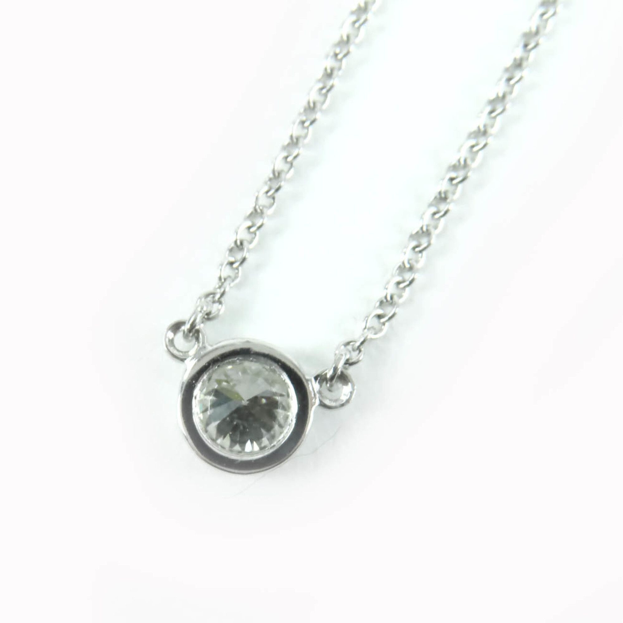 Tiffany & Co. TIFFANY&Co. Tiffany & Co. Elsa Peretti By the Yard PT950 0.23ct I VVS1 3EX NONE 74960847 1P Diamond Necklace Silver with Box and Case Weight 2.55g Women's Size ONE SIZE - 3 Thumbnail