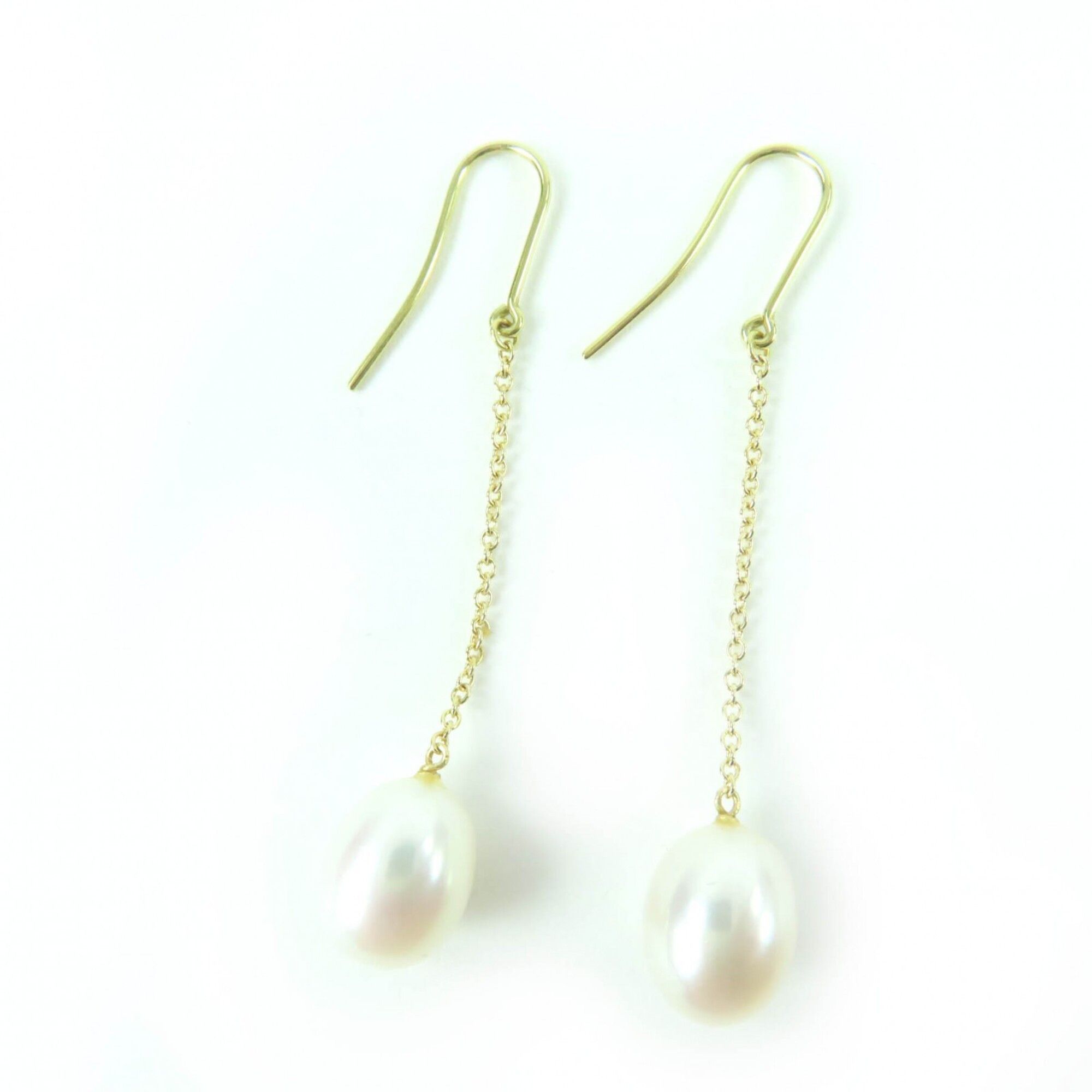 Tiffany & Co. TIFFANY&Co. Tiffany By the Yard Freshwater Pearl Drop Earrings AU750 K18 750 (YG) Gold, Weight 2.4g, Women's Size ONE SIZE - 5 Thumbnail