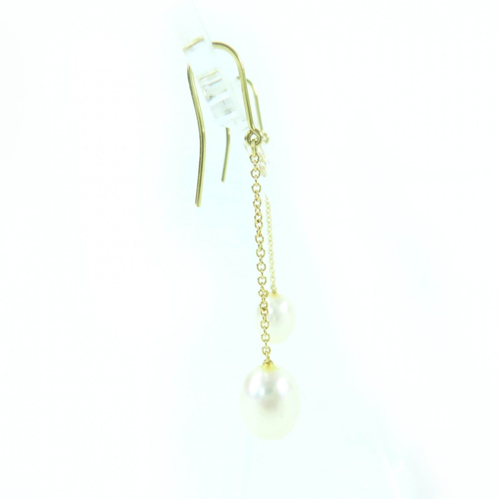Tiffany & Co. TIFFANY&Co. Tiffany By the Yard Freshwater Pearl Drop Earrings AU750 K18 750 (YG) Gold, Weight 2.4g, Women's Size ONE SIZE - 4 Thumbnail