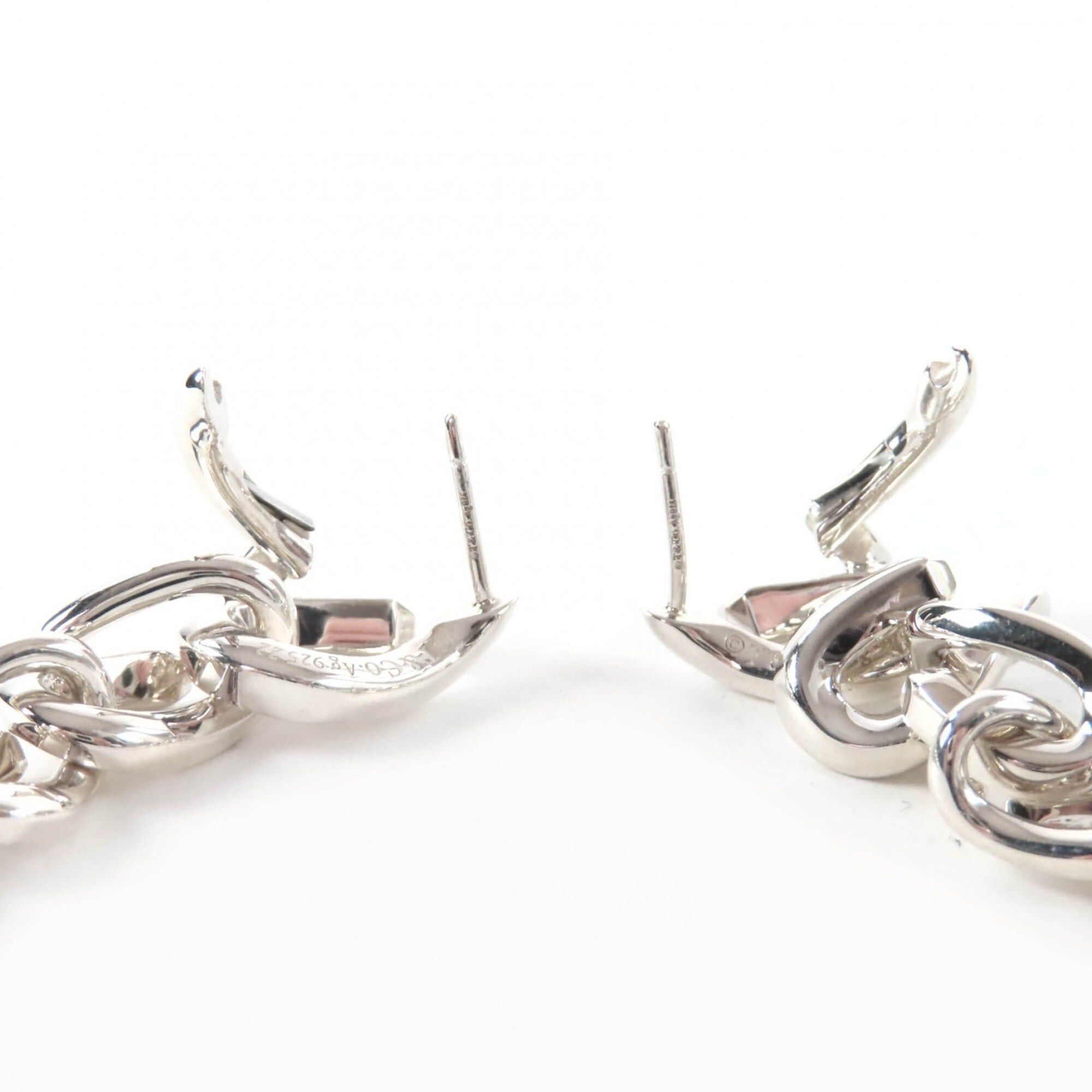 Tiffany & Co. TIFFANY&Co. Tiffany AG925 Forged Drop Link Earrings, Silver, Weight 19.97g, Women's Size ONE SIZE - 5 Thumbnail