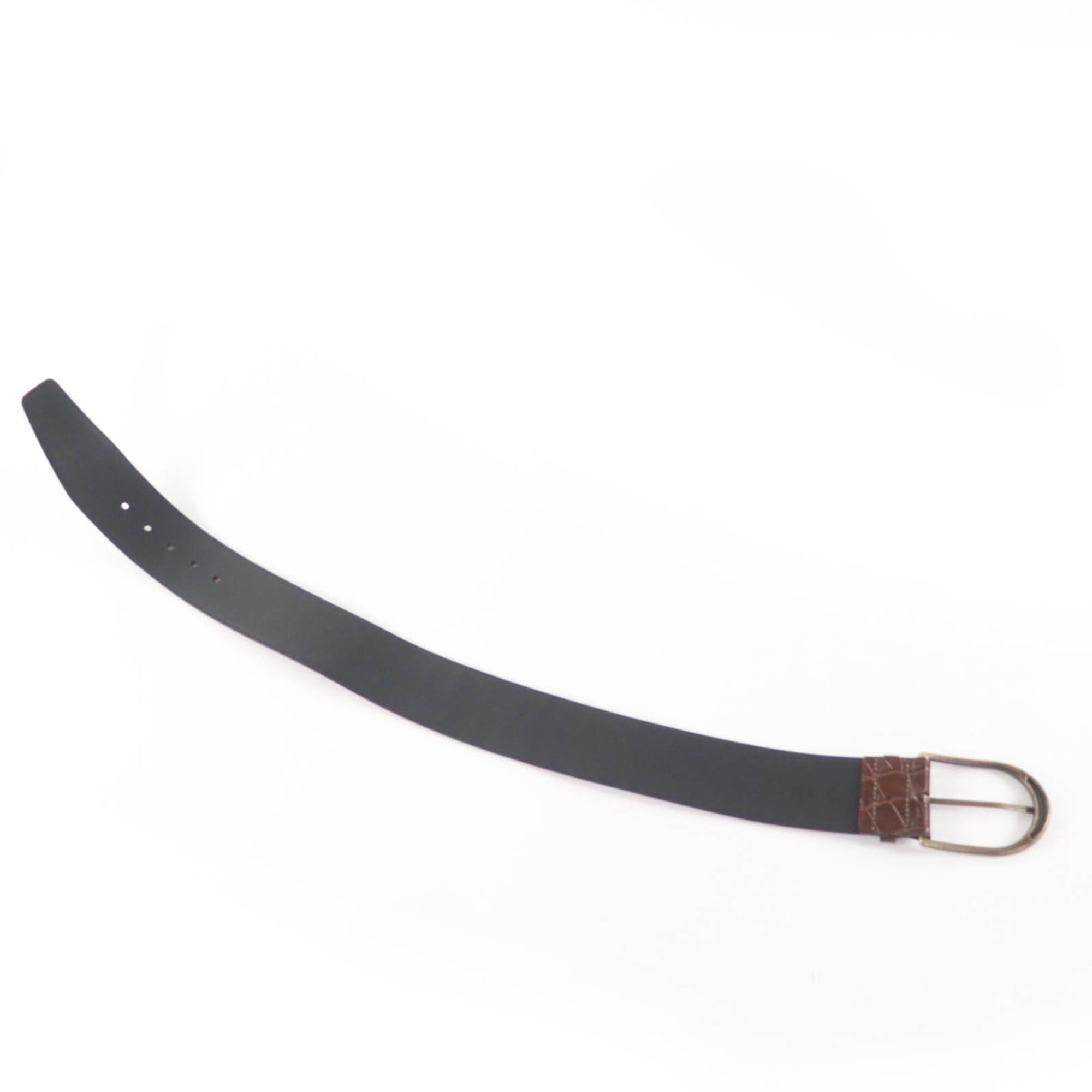 Saint Laurent Paris SAINT LAURENT GRZ619783 Logo-embossed crocodile-embossed leather belt, brown, size 65, with dust bag, made in Italy, women's. Size ONE SIZE - 8 Thumbnail