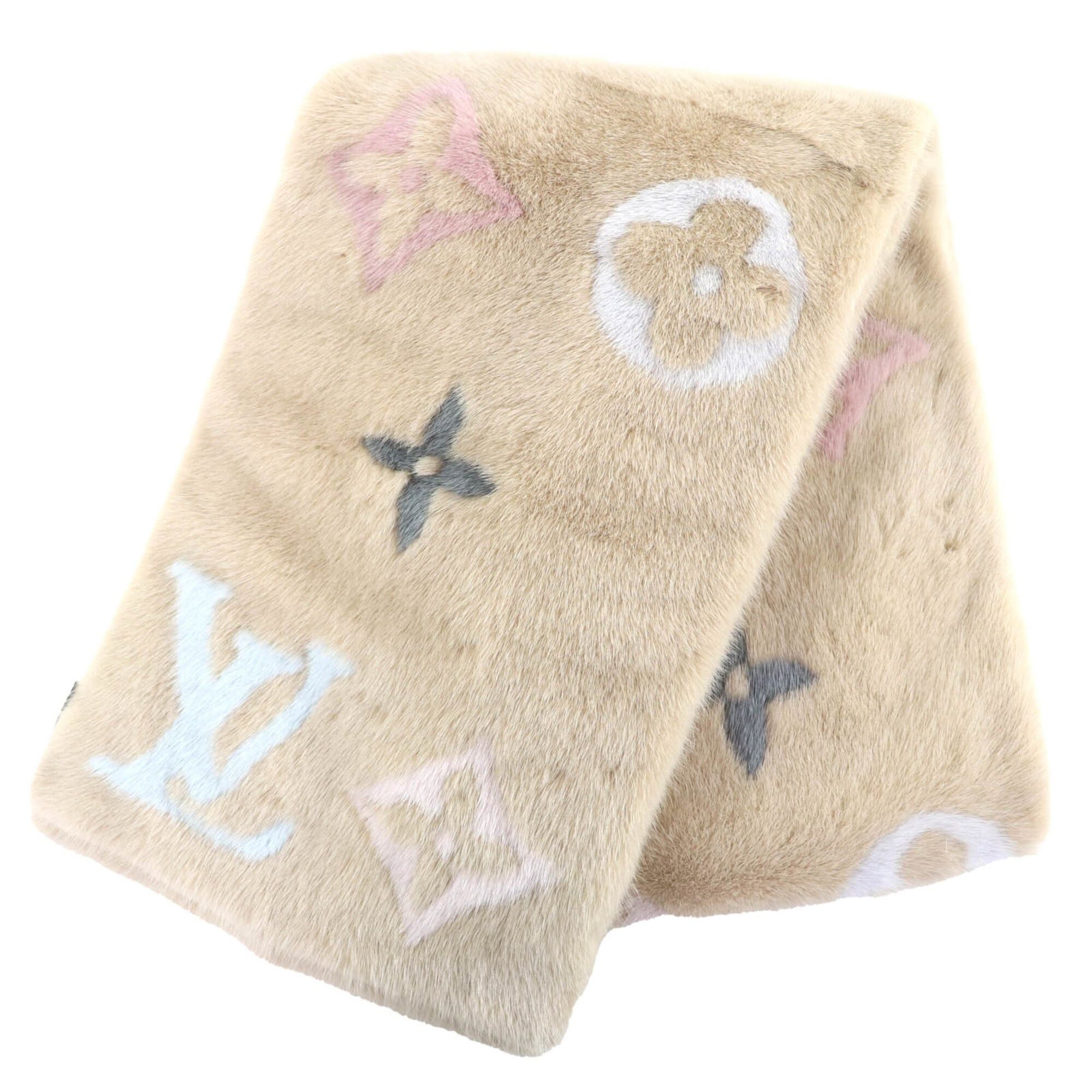 Louis Vuitton LOUIS VUITTON M73020 Echarpe Minkgram Monogram Scarf, 100% Silk Lining, Beige Multi, Made in Italy, Women's Size ONE SIZE - 4 Thumbnail