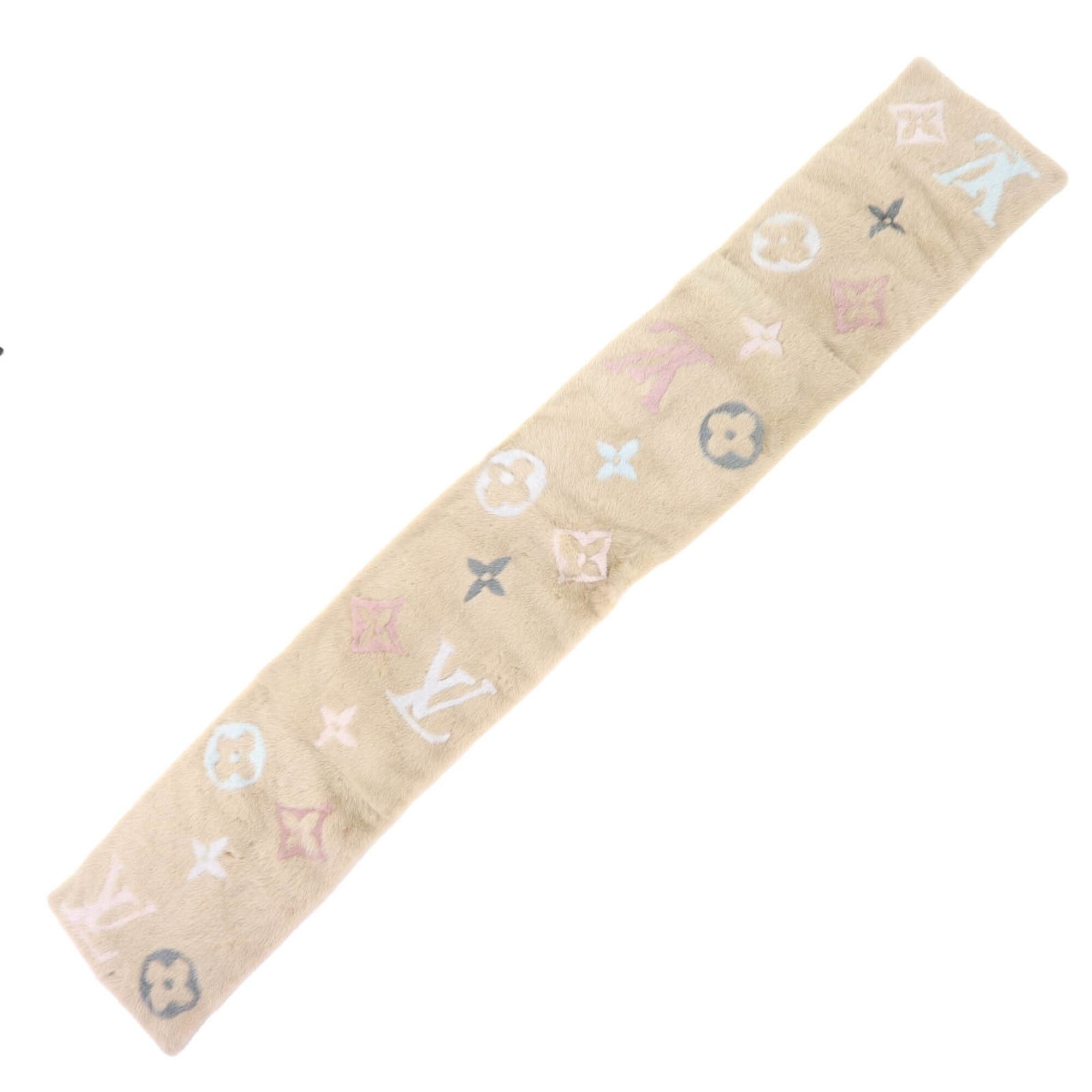 Louis Vuitton LOUIS VUITTON M73020 Echarpe Minkgram Monogram Scarf, 100% Silk Lining, Beige Multi, Made in Italy, Women's Size ONE SIZE - 5 Thumbnail