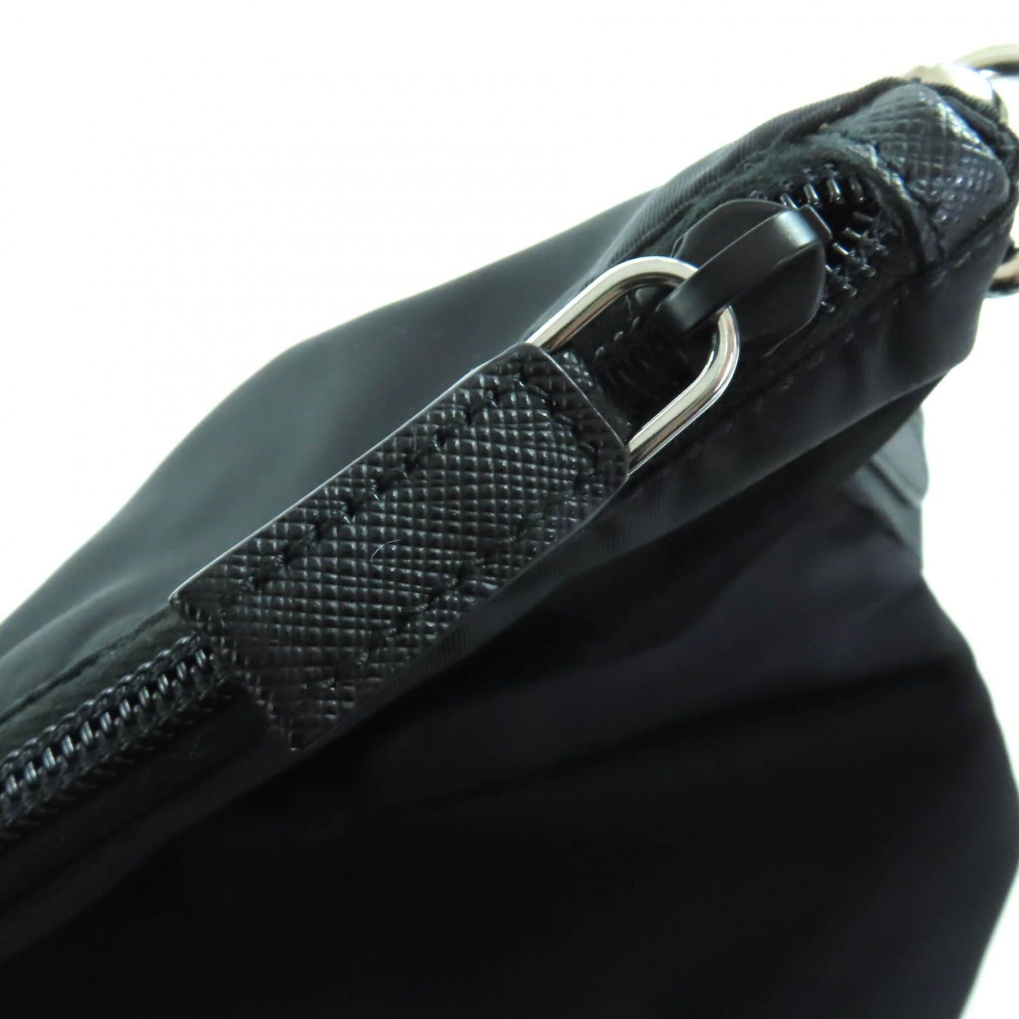 Prada PRADA 1BG189 Triangle Logo Plate Leather Trim 2-Way Nylon Shoulder Tote Bag Black Women's Size ONE SIZE - 10 Thumbnail