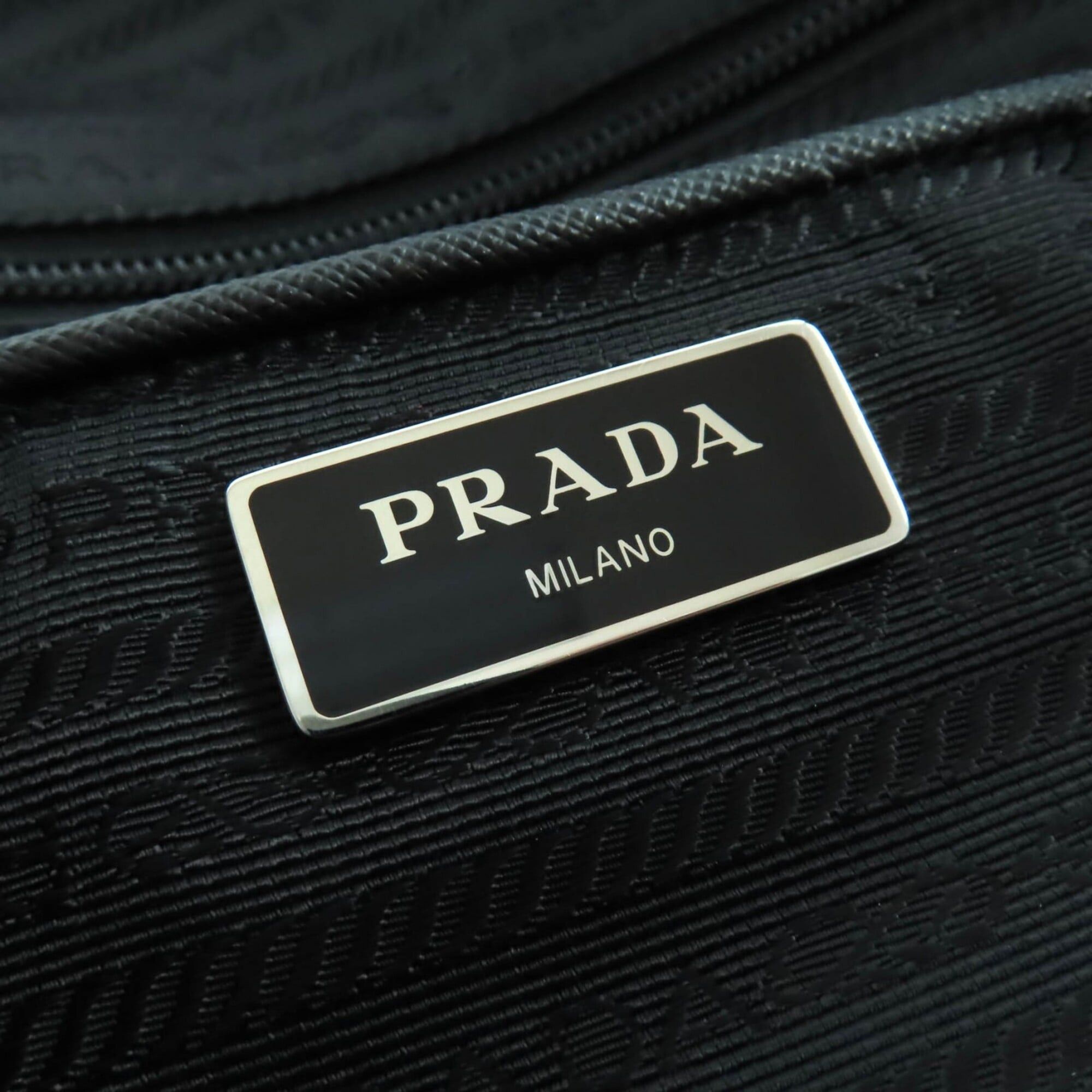 Prada PRADA 1BG189 Triangle Logo Plate Leather Trim 2-Way Nylon Shoulder Tote Bag Black Women's Size ONE SIZE - 12 Thumbnail