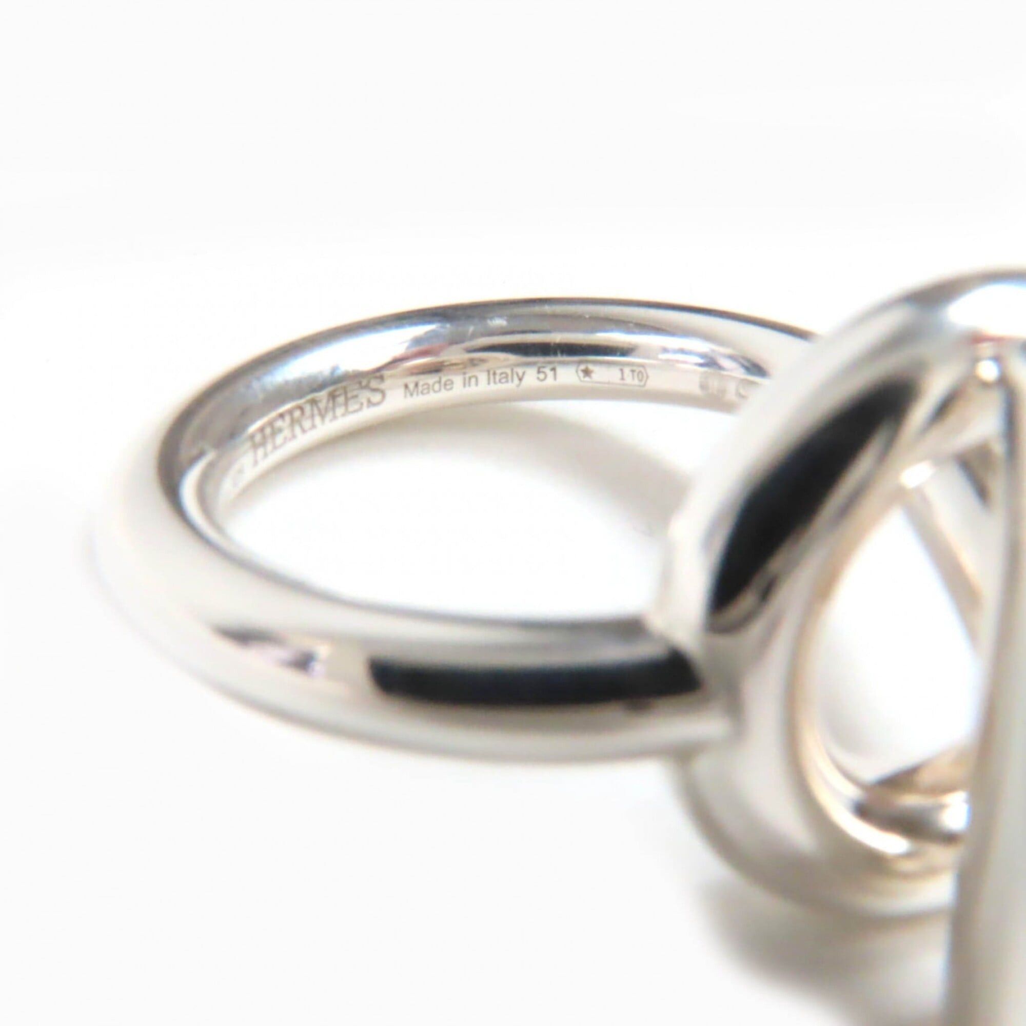 Hermes HERMES Echappé MM AG925 Ring (22BD167184), 2022 model, Silver, Size 51 (Japanese size equivalent), with box, Made in Italy, Weight: 9.9g, Women's. Size ONE SIZE - 9 Thumbnail