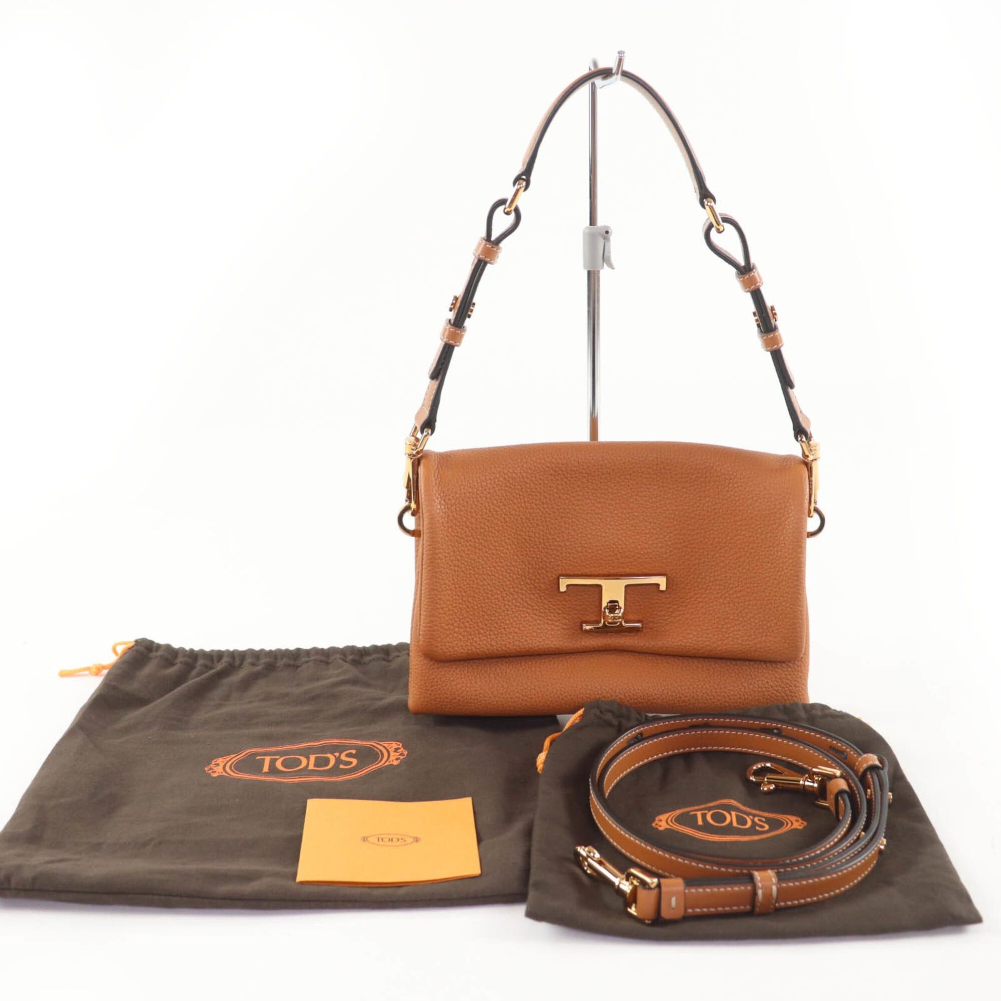 Tod's Tod's TOD’S XBWTSQC0100T5ZS410 T-Timeless Flap Bag Mini Leather Shoulder Brown with Dust Made in Italy Women's Size ONE SIZE - 2 Thumbnail