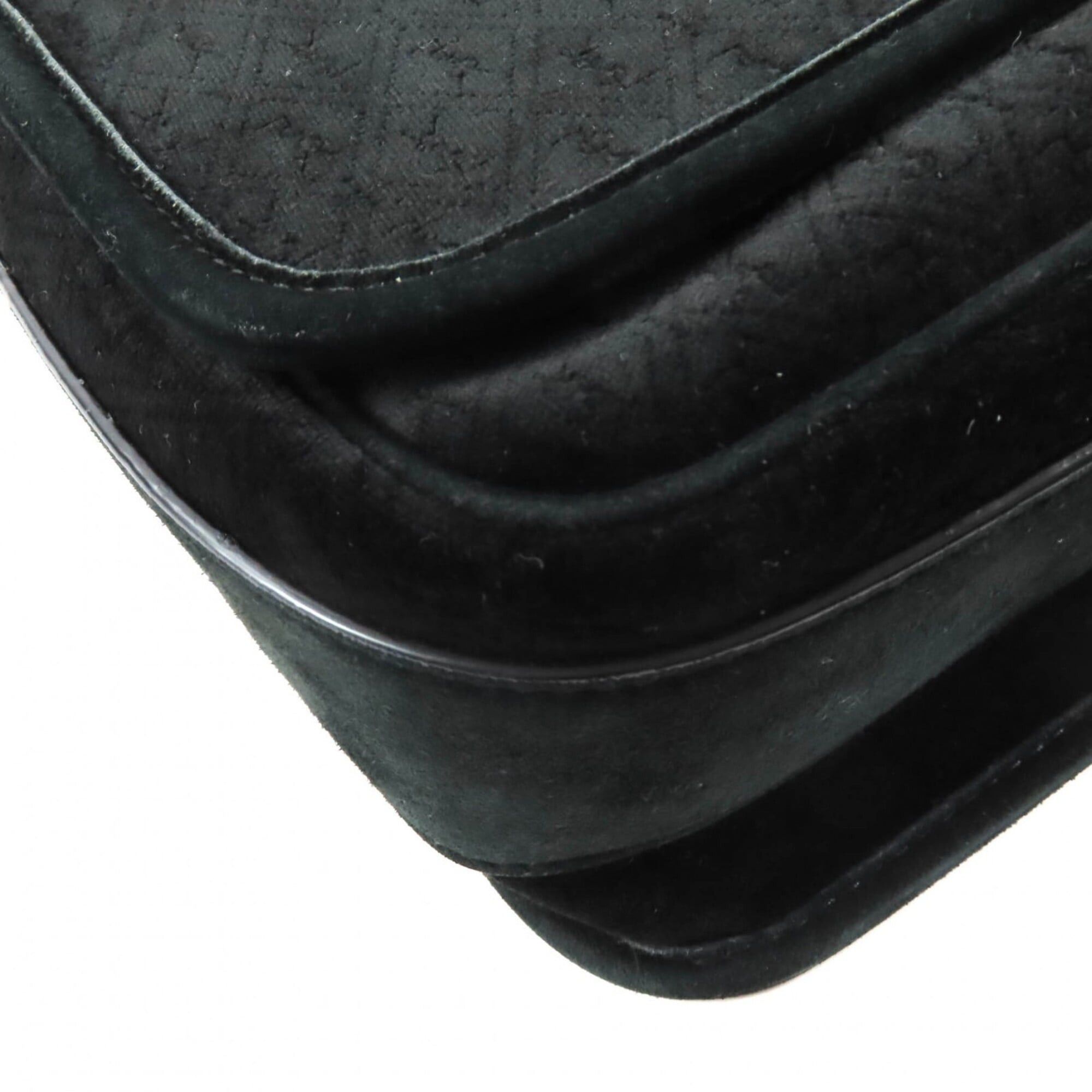 Saint Laurent Paris SAINT LAURENT MAL688253 YSL Monogram Velvet Shoulder Bag, Black with Silver Hardware, Made in Italy, Women's. Size ONE SIZE - 7 Thumbnail
