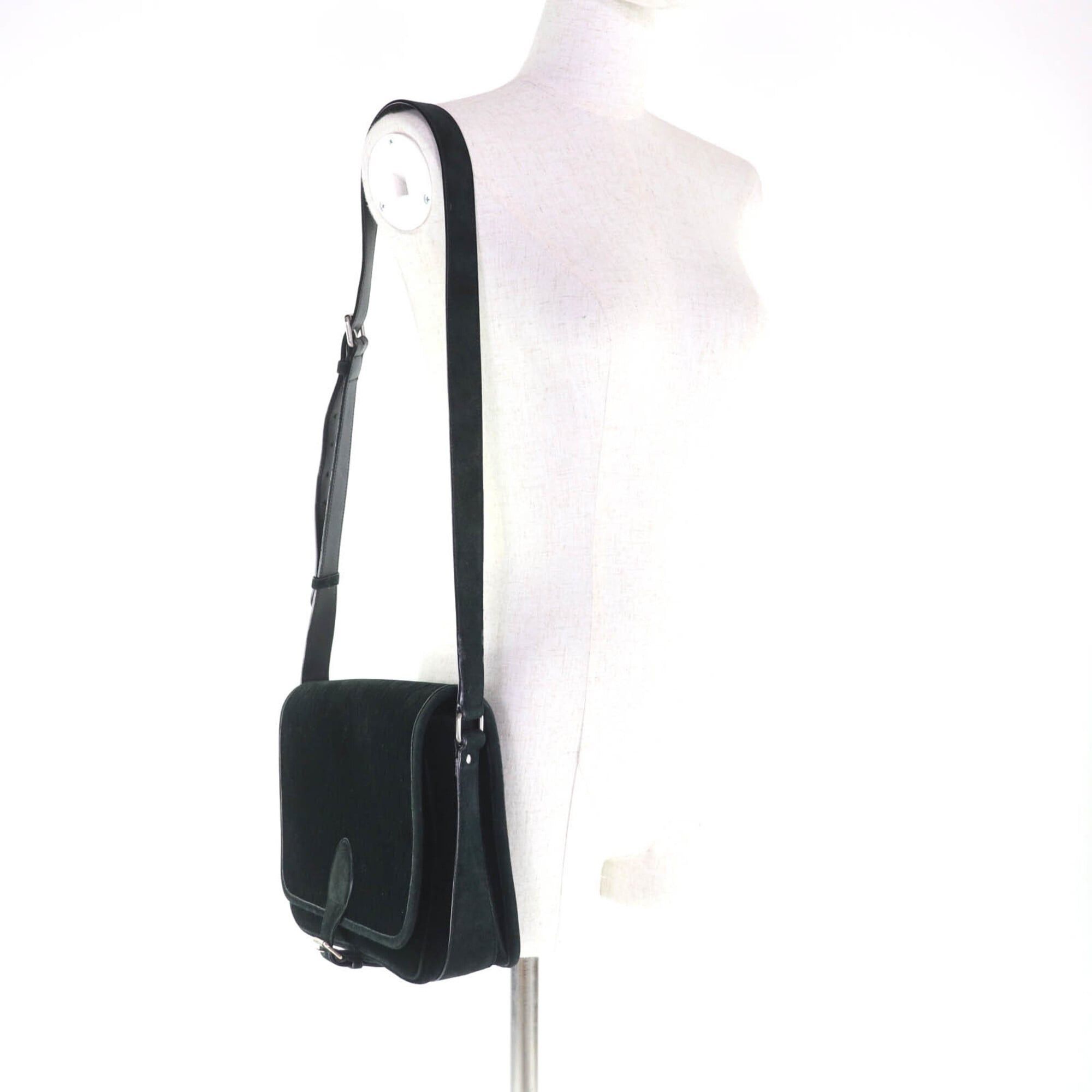 Saint Laurent Paris SAINT LAURENT MAL688253 YSL Monogram Velvet Shoulder Bag, Black with Silver Hardware, Made in Italy, Women's. Size ONE SIZE - 6 Thumbnail