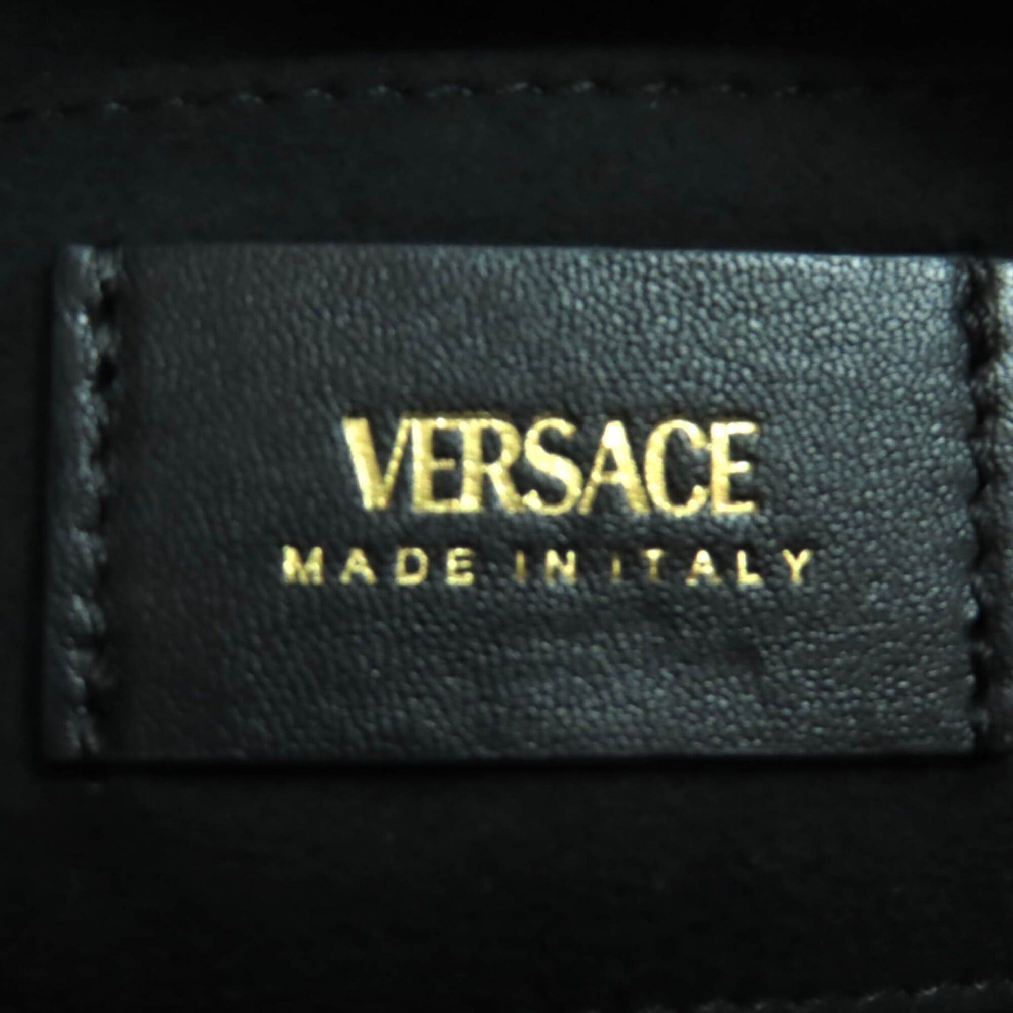 Versace VERSACE 1015792 Versace Tag Nappa Bowling Bag with Medusa Charm Leather Handbag Black Comes Box and Dust Made in Italy Women's Size ONE SIZE - 11 Thumbnail