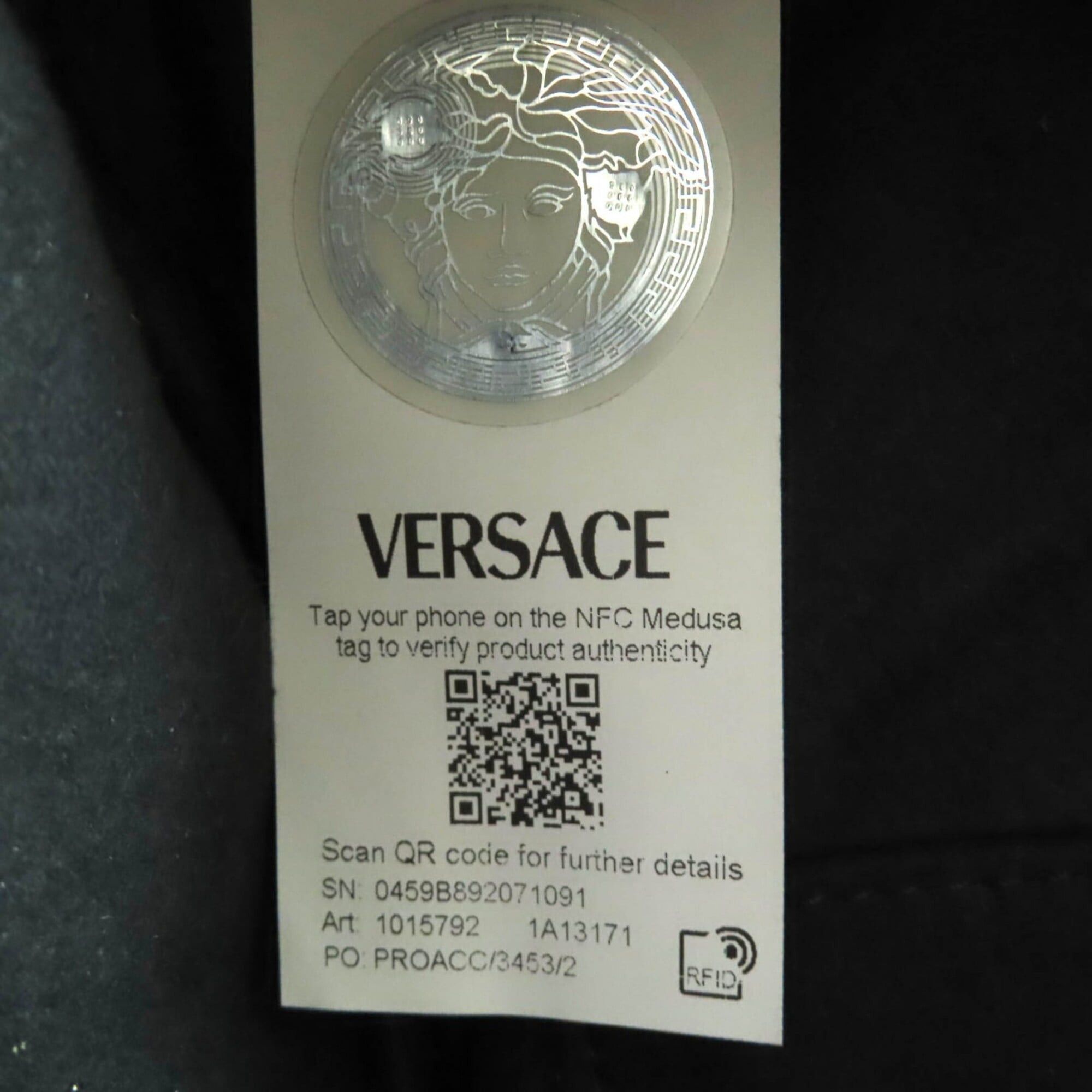 Versace VERSACE 1015792 Versace Tag Nappa Bowling Bag with Medusa Charm Leather Handbag Black Comes Box and Dust Made in Italy Women's Size ONE SIZE - 14 Thumbnail