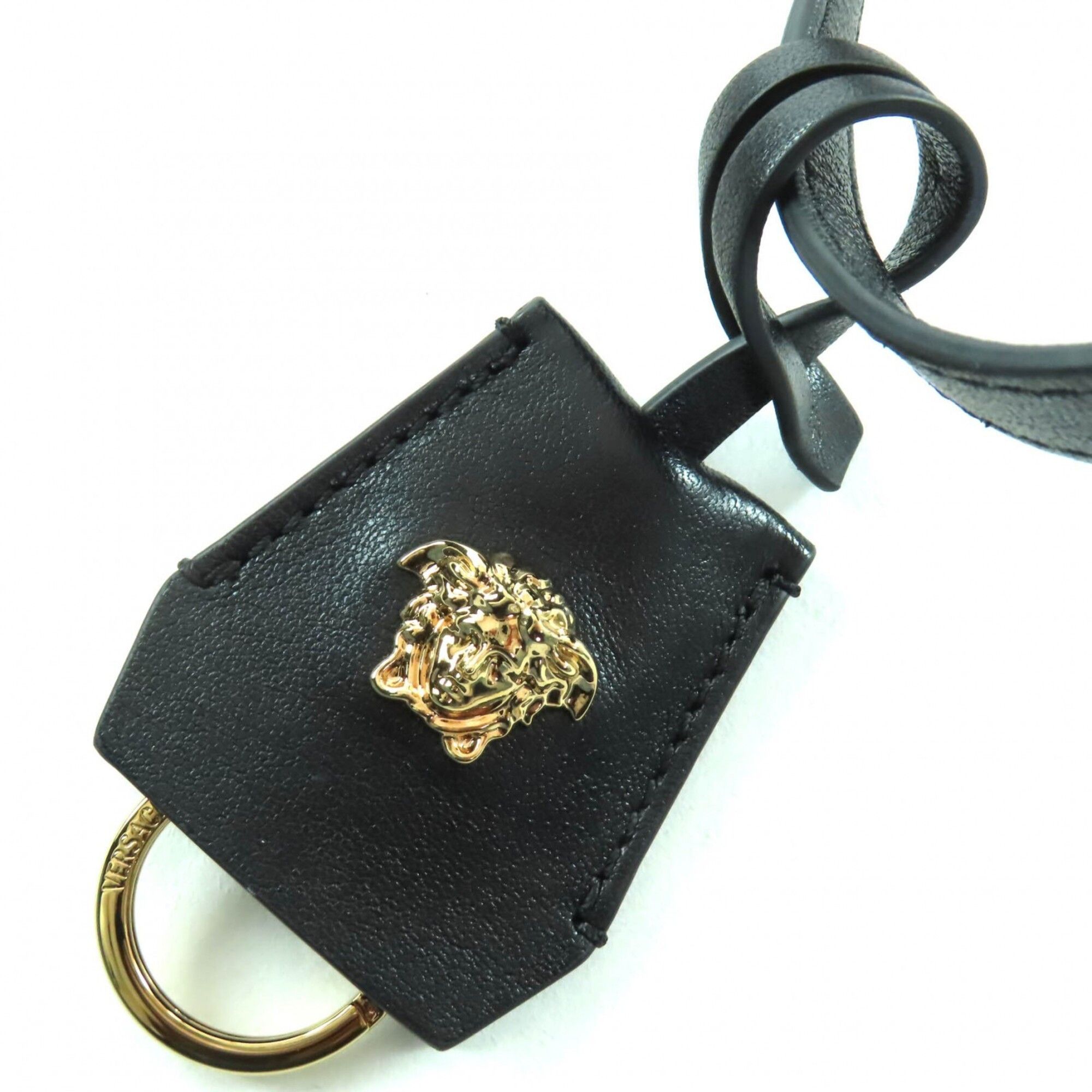 Versace VERSACE 1015792 Versace Tag Nappa Bowling Bag with Medusa Charm Leather Handbag Black Comes Box and Dust Made in Italy Women's Size ONE SIZE - 12 Thumbnail