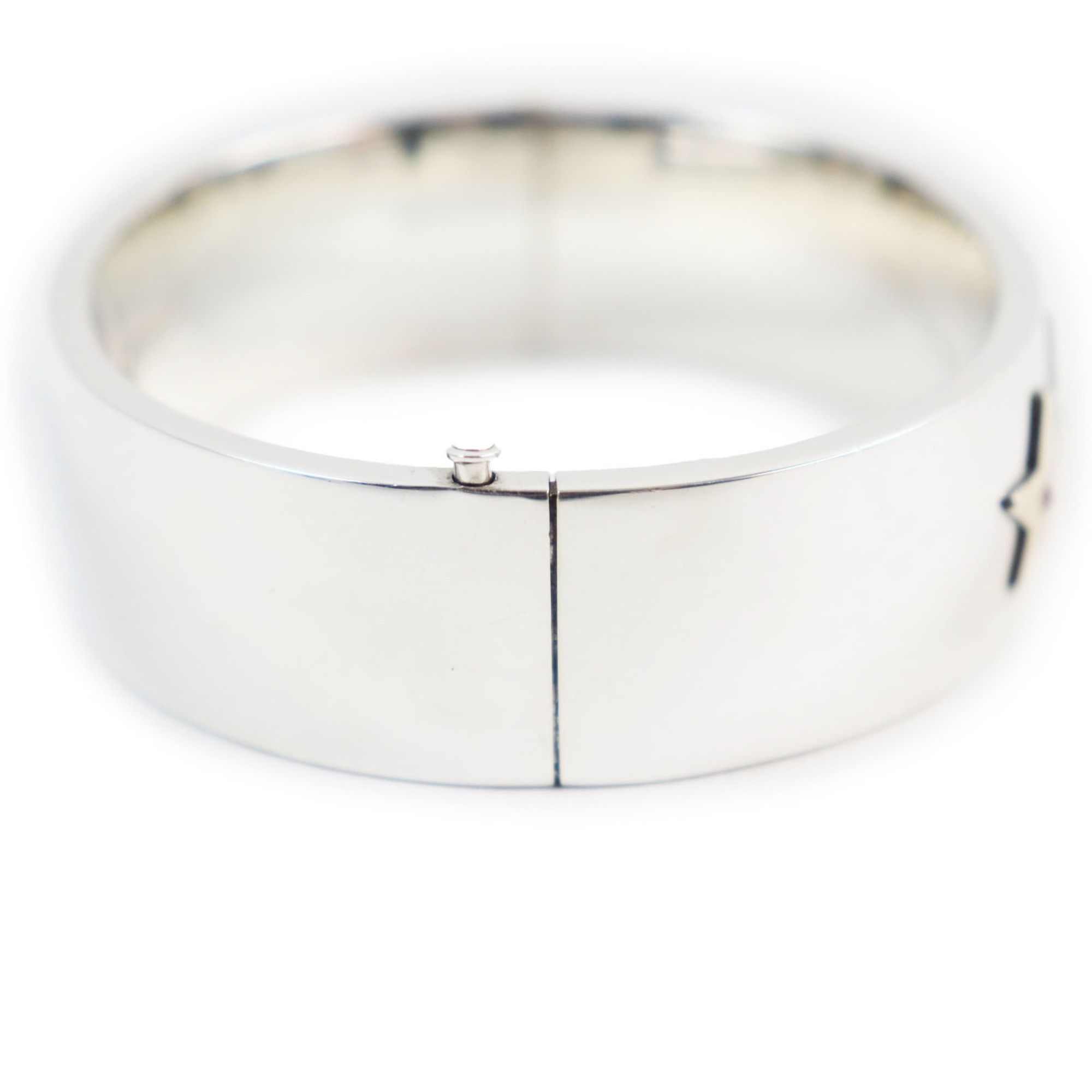 Tiffany & Co. Tiffany & Co. 1940s Vintage (During World War II) 3-Star Bangle - Ruby, Diamond, Sapphire, Star Engraved Bracelet Silver Gold Total Weight 36.5g Men's Size ONE SIZE - 4 Thumbnail