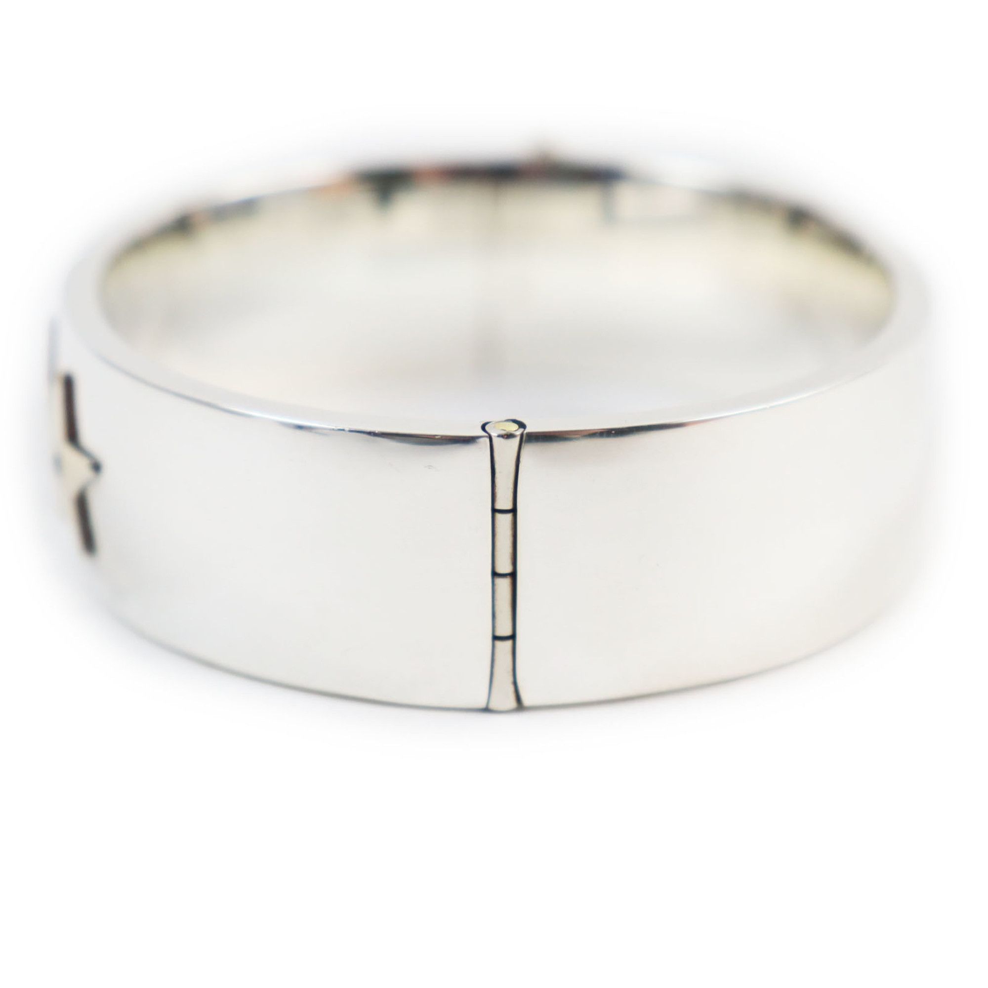 Tiffany & Co. Tiffany & Co. 1940s Vintage (During World War II) 3-Star Bangle - Ruby, Diamond, Sapphire, Star Engraved Bracelet Silver Gold Total Weight 36.5g Men's Size ONE SIZE - 2 Thumbnail