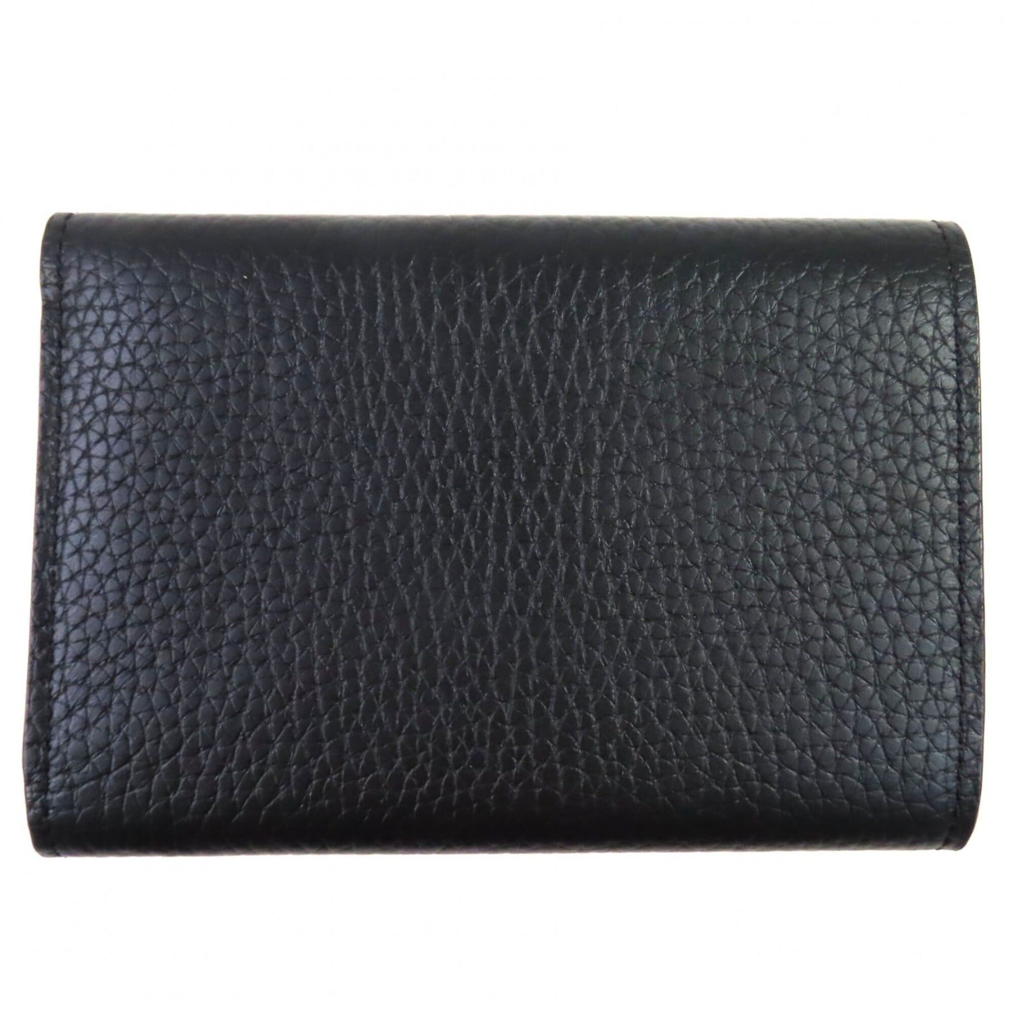 Louis Vuitton LOUIS VUITTON M62157 Portefeuille Capucines Compact Taurillon Leather Noir Hot Pink Bi-fold Wallet Gold Hardware Comes with Box and Dust Bag Made in France Women's Size ONE SIZE - 3 Thumbnail