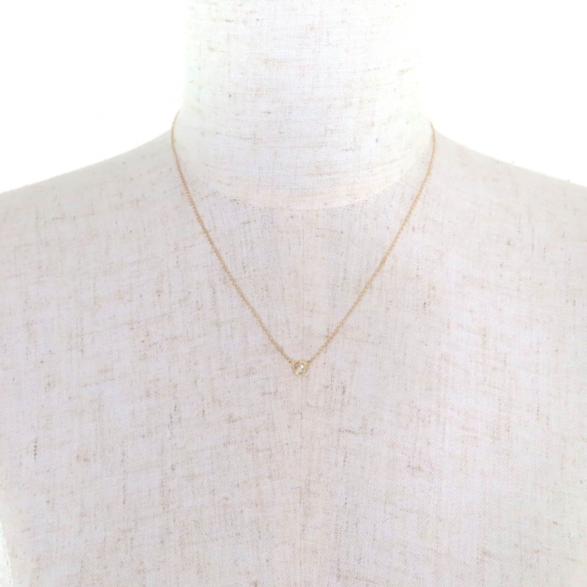 Tiffany & Co. TIFFANY&Co. Tiffany 69710727 Elsa Peretti By the Yard 18K 750PG Diamond Approx. 0.18ct 1P Necklace Pink Gold with Case Set Diameter 4.80mm Weight 1.8g Women's Size ONE SIZE - 4 Thumbnail
