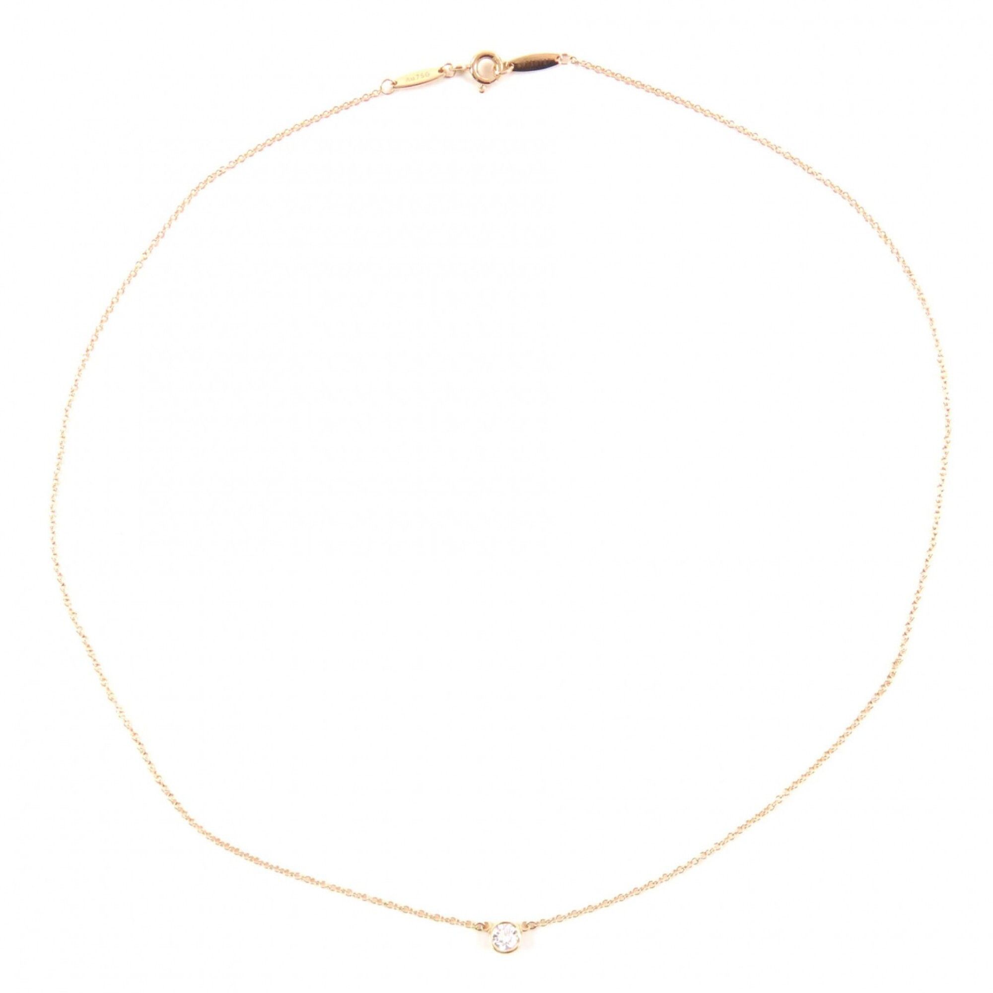 Tiffany & Co. TIFFANY&Co. Tiffany 69710727 Elsa Peretti By the Yard 18K 750PG Diamond Approx. 0.18ct 1P Necklace Pink Gold with Case Set Diameter 4.80mm Weight 1.8g Women's Size ONE SIZE - 3 Thumbnail