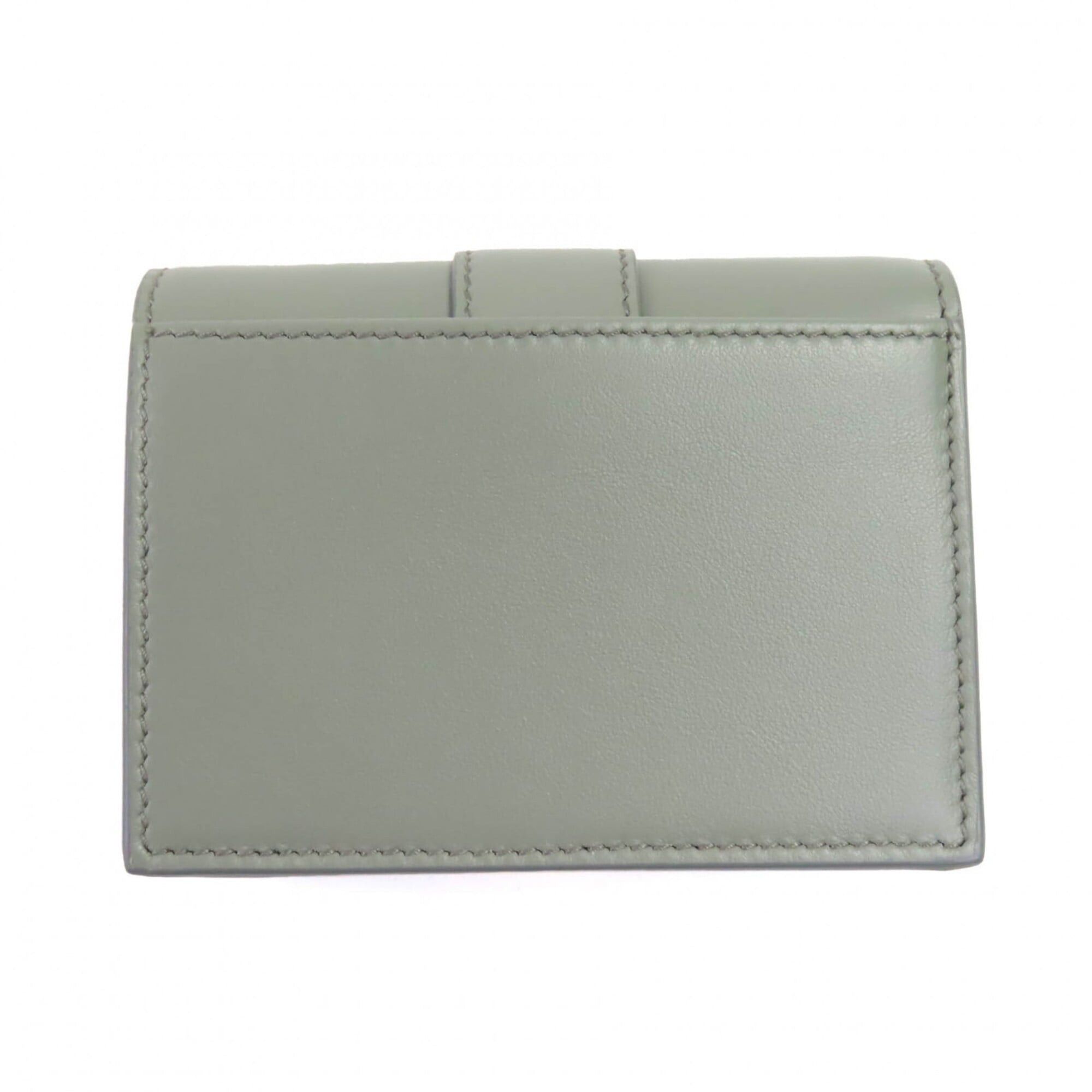 Salvatore Ferragamo Salvatore Ferragamo FERRAGAMO 0775288 Leather Compact Bi-fold Wallet with Gancini Hardware, Ash Gray, Gold Comes Box, Made in Italy, Women's Size ONE SIZE - 3 Thumbnail