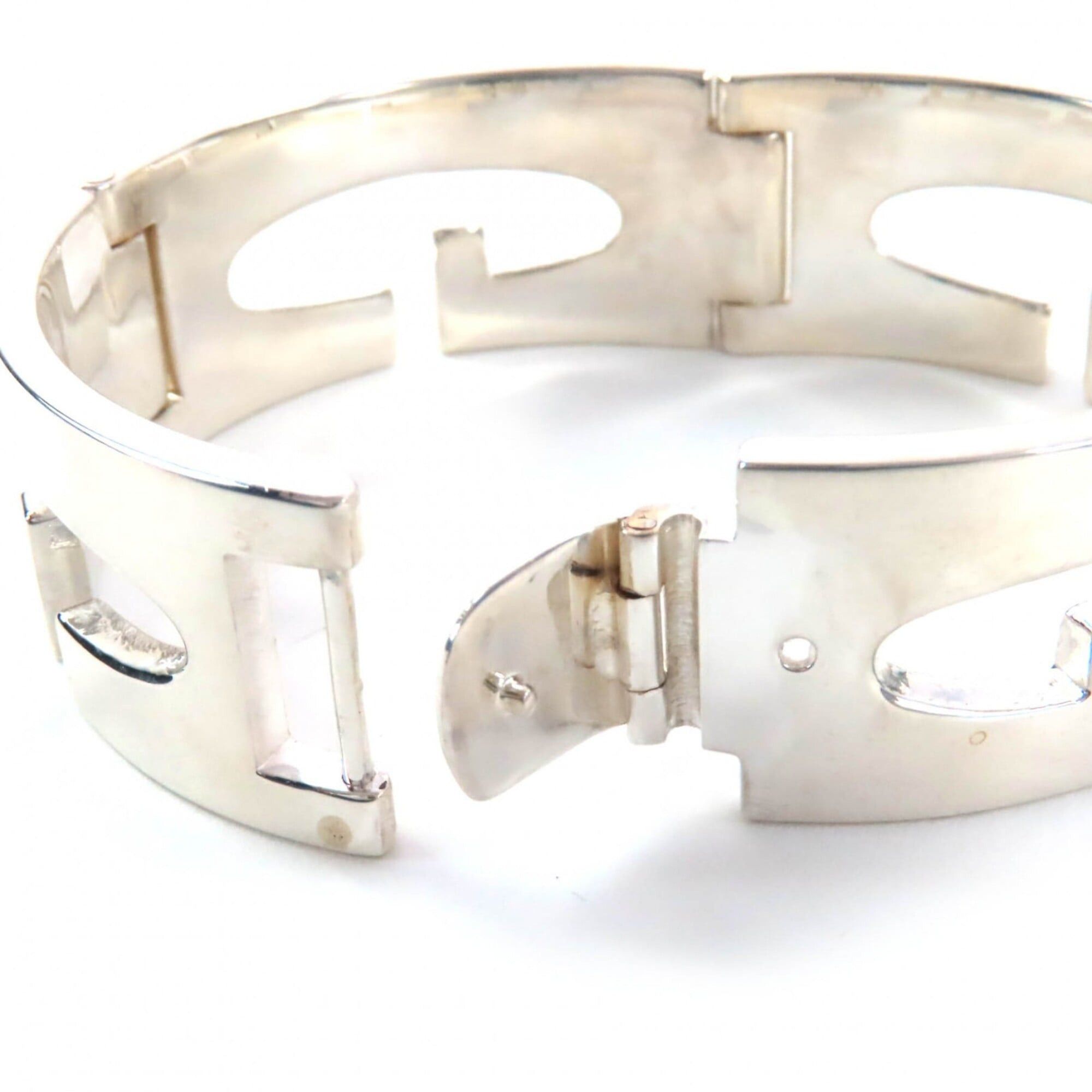 Gucci GUCCI 925 Sterling Silver Bracelet, 1990s-2000s, Old Gucci, Tom Ford Era, G Logo Large, Made in Italy, Weight: 84.65g, Women's. Size ONE SIZE - 7 Thumbnail